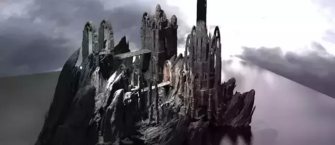 Moria inspired cliffs 1 3D model