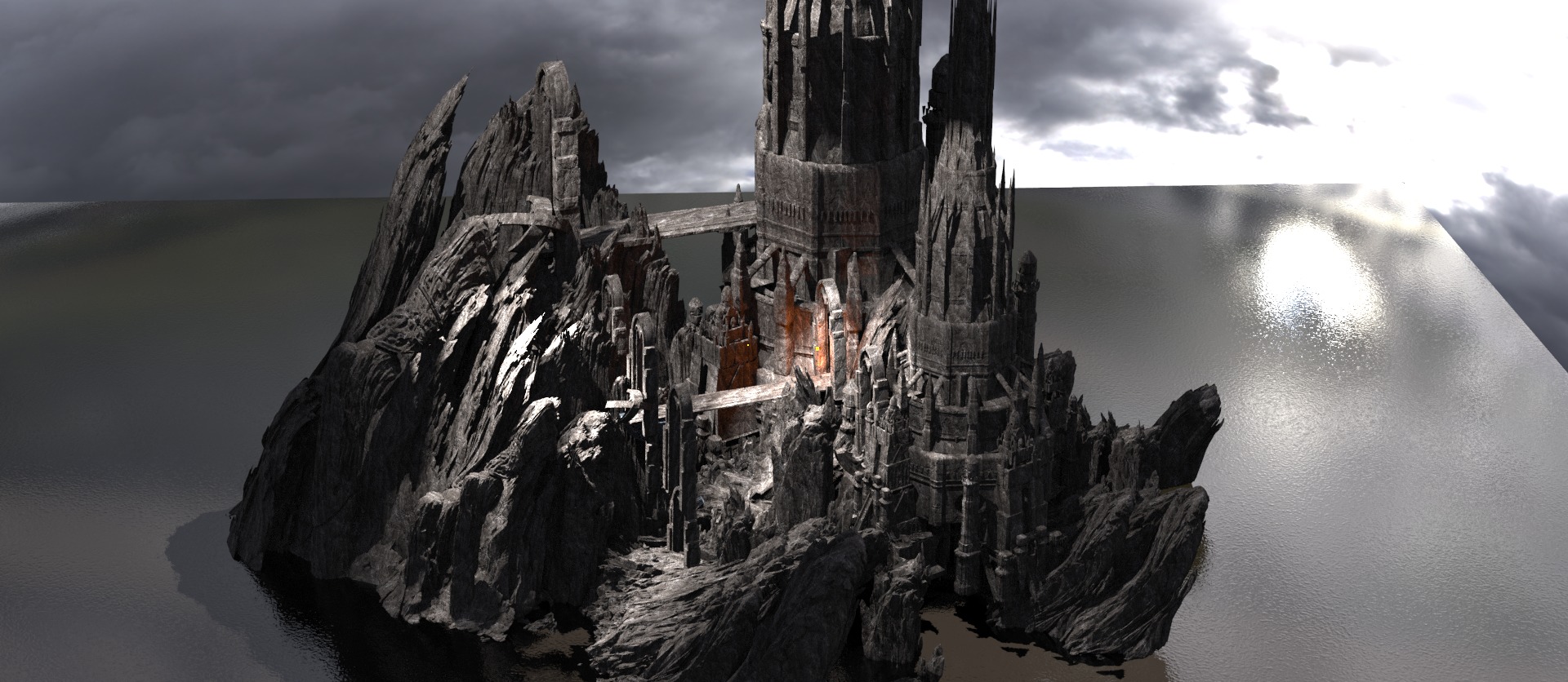 Gorgoroth Temple Fortress Ruins bridge 5 3D model_1