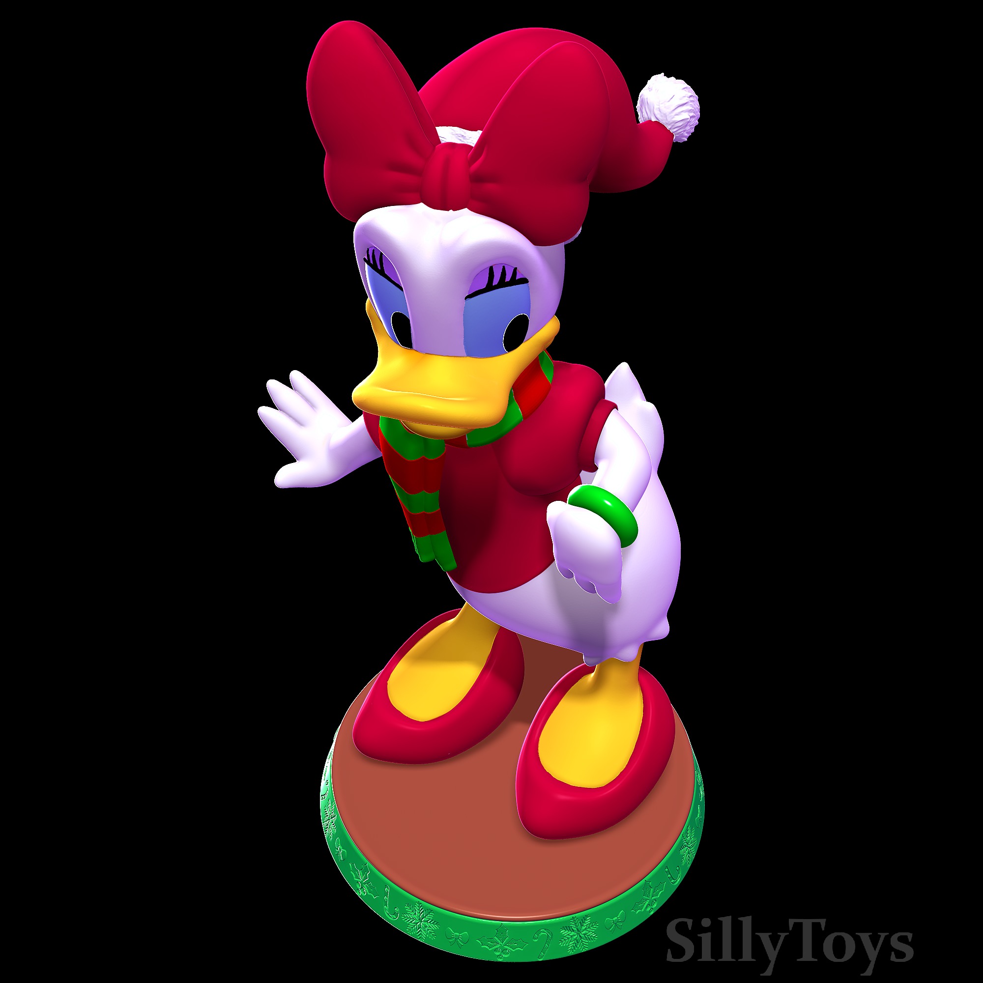 Daisy Duck Christmas 3D print model_4