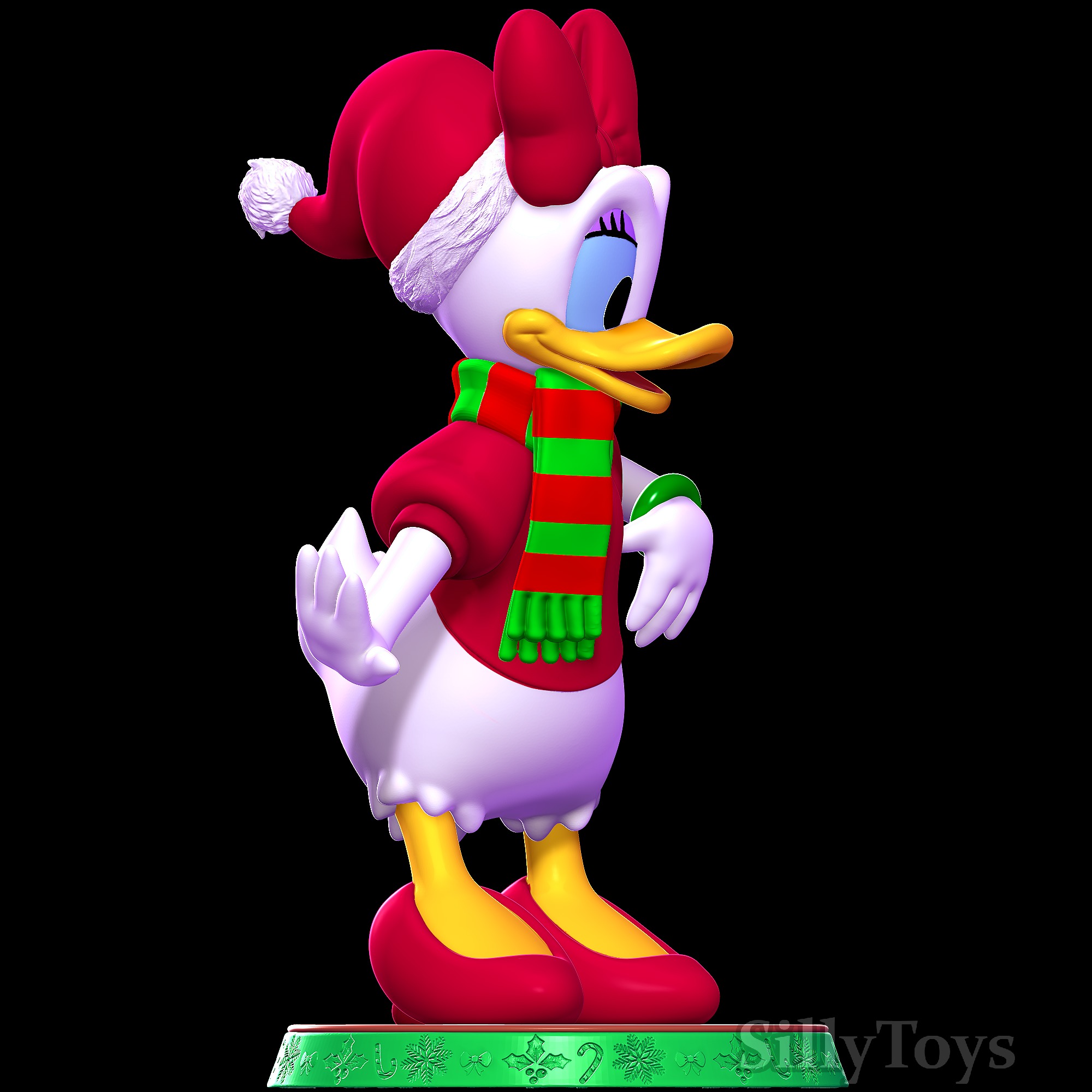 Daisy Duck Christmas 3D print model_3