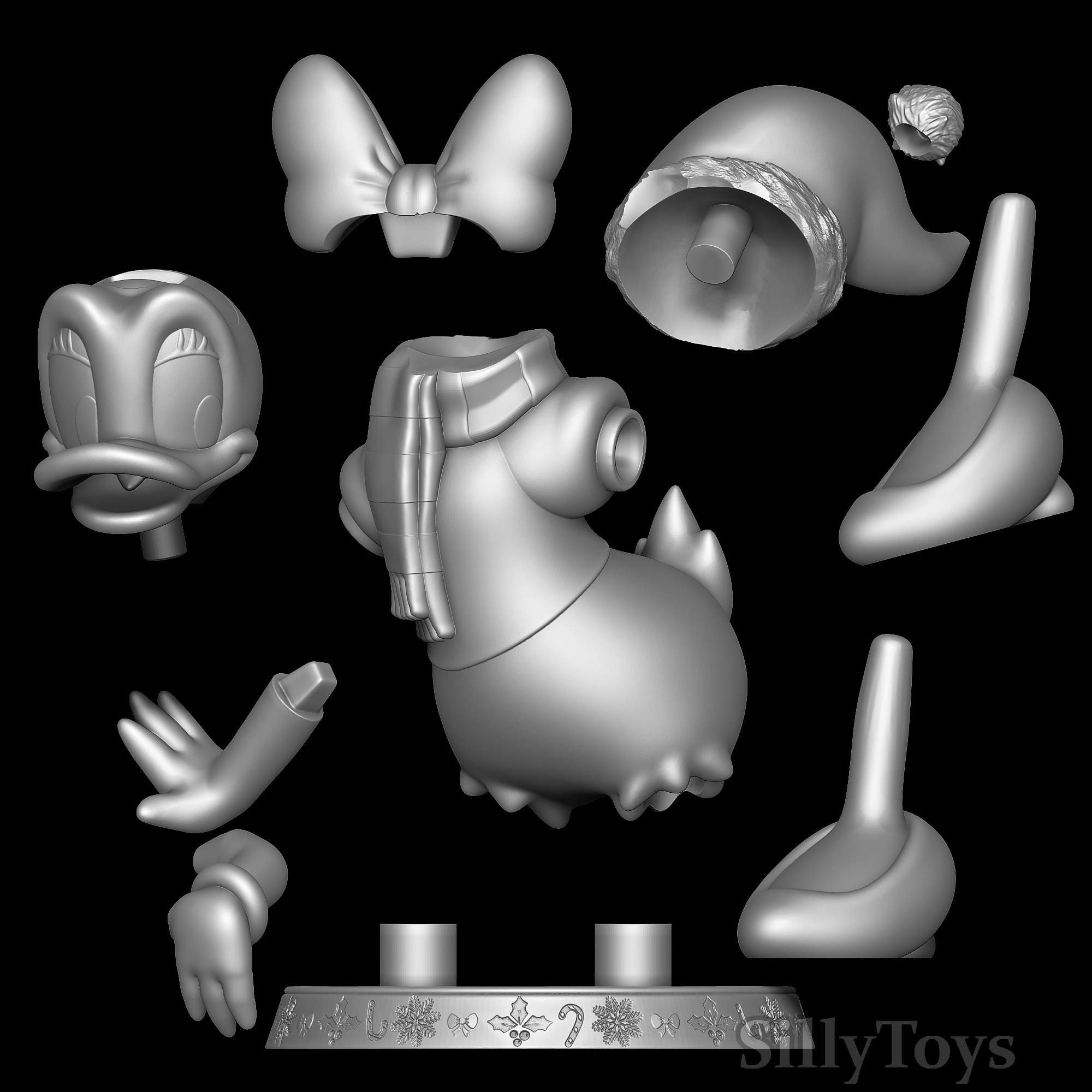 Daisy Duck Christmas 3D print model_5