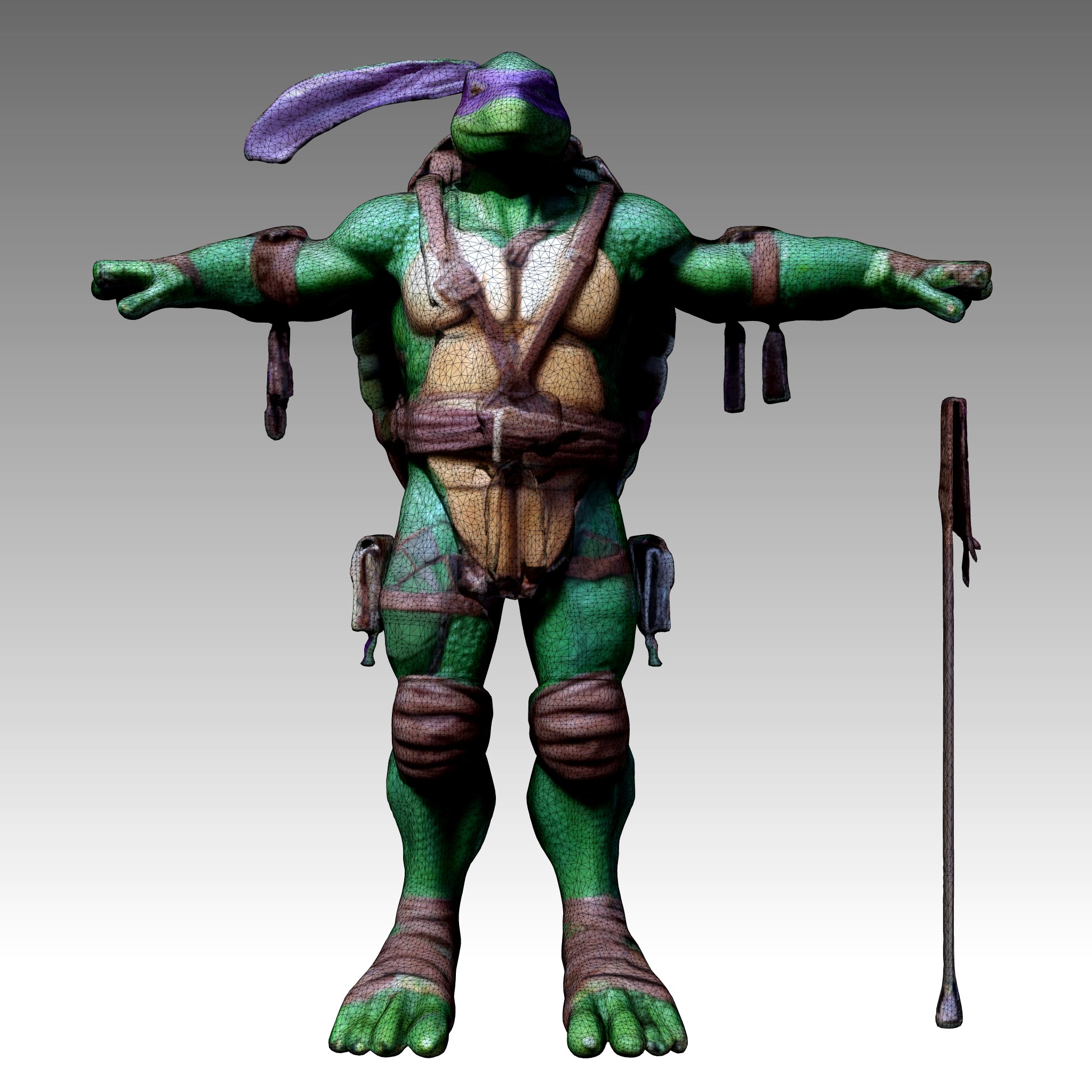TMNT Ninja Turtles Donatello Low-poly 3D model_8
