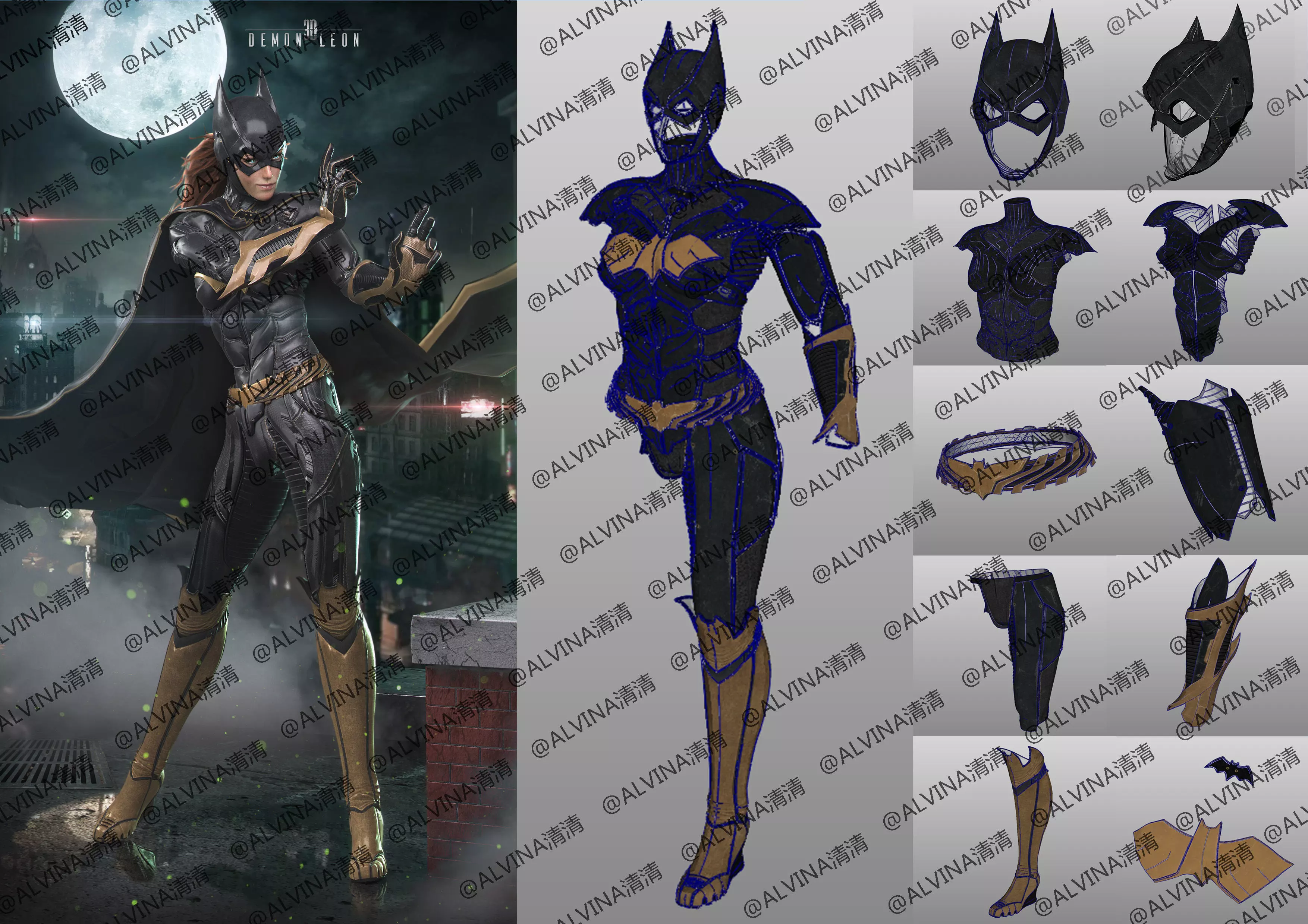 Arkham Knight Batgirl Armor - DIY Cosplay Pepakura Foam Template 3D model