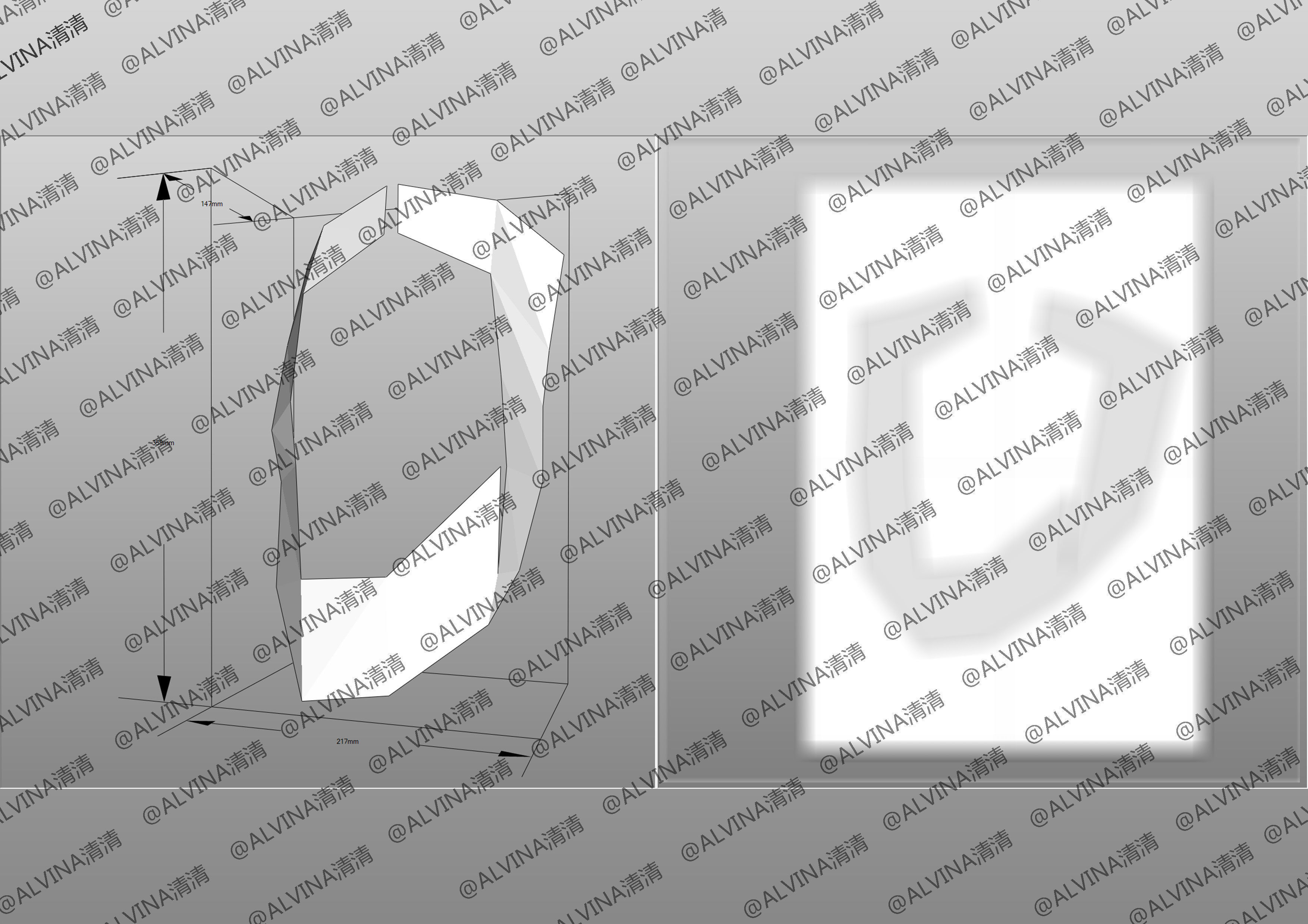 Kamen Rider Ziin Armor - DIY Cosplay Pepakura Foam Template Low-poly 3D model_22