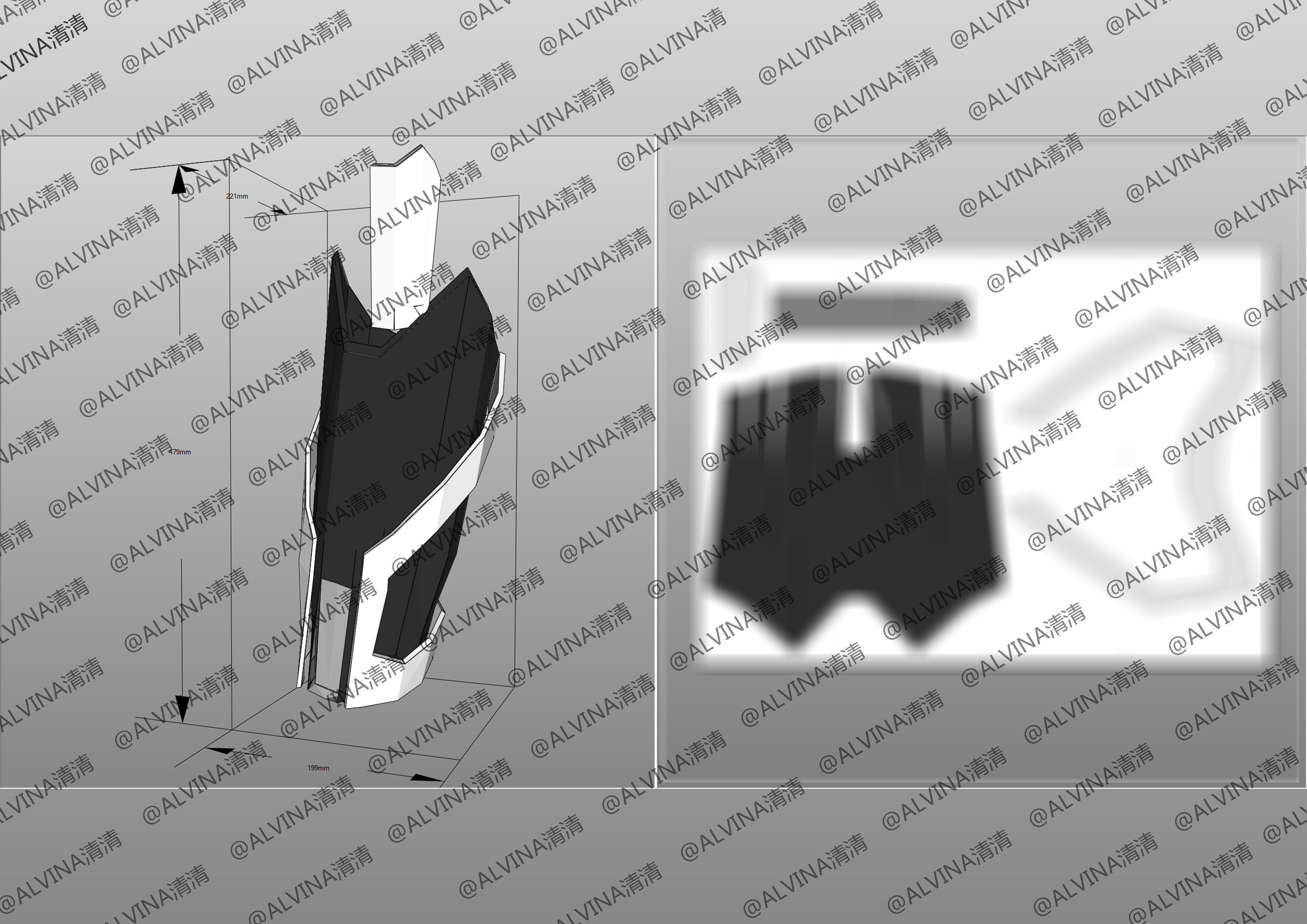 Kamen Rider Ziin Armor - DIY Cosplay Pepakura Foam Template Low-poly 3D model_26