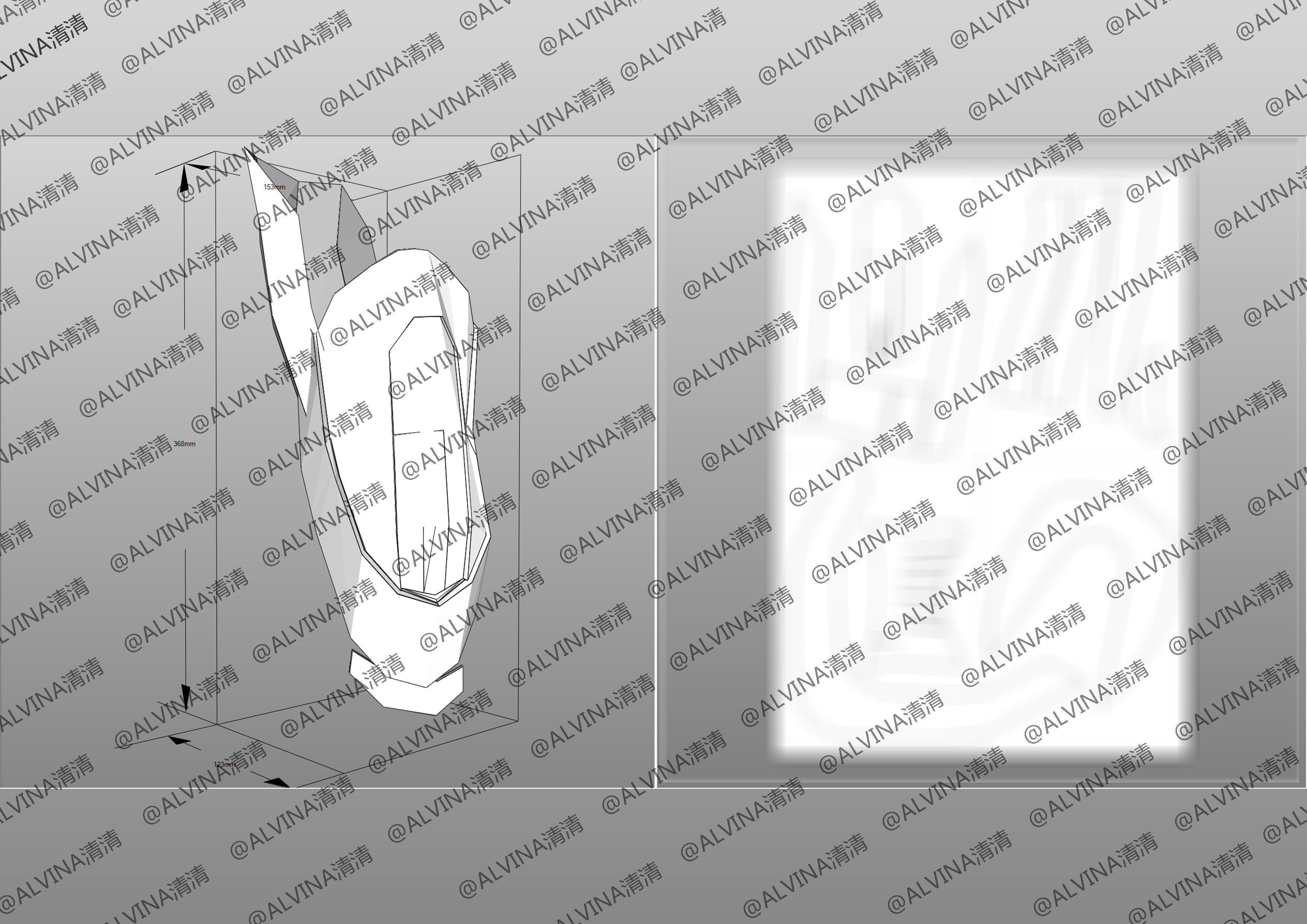 Kamen Rider Ziin Armor - DIY Cosplay Pepakura Foam Template Low-poly 3D model_19