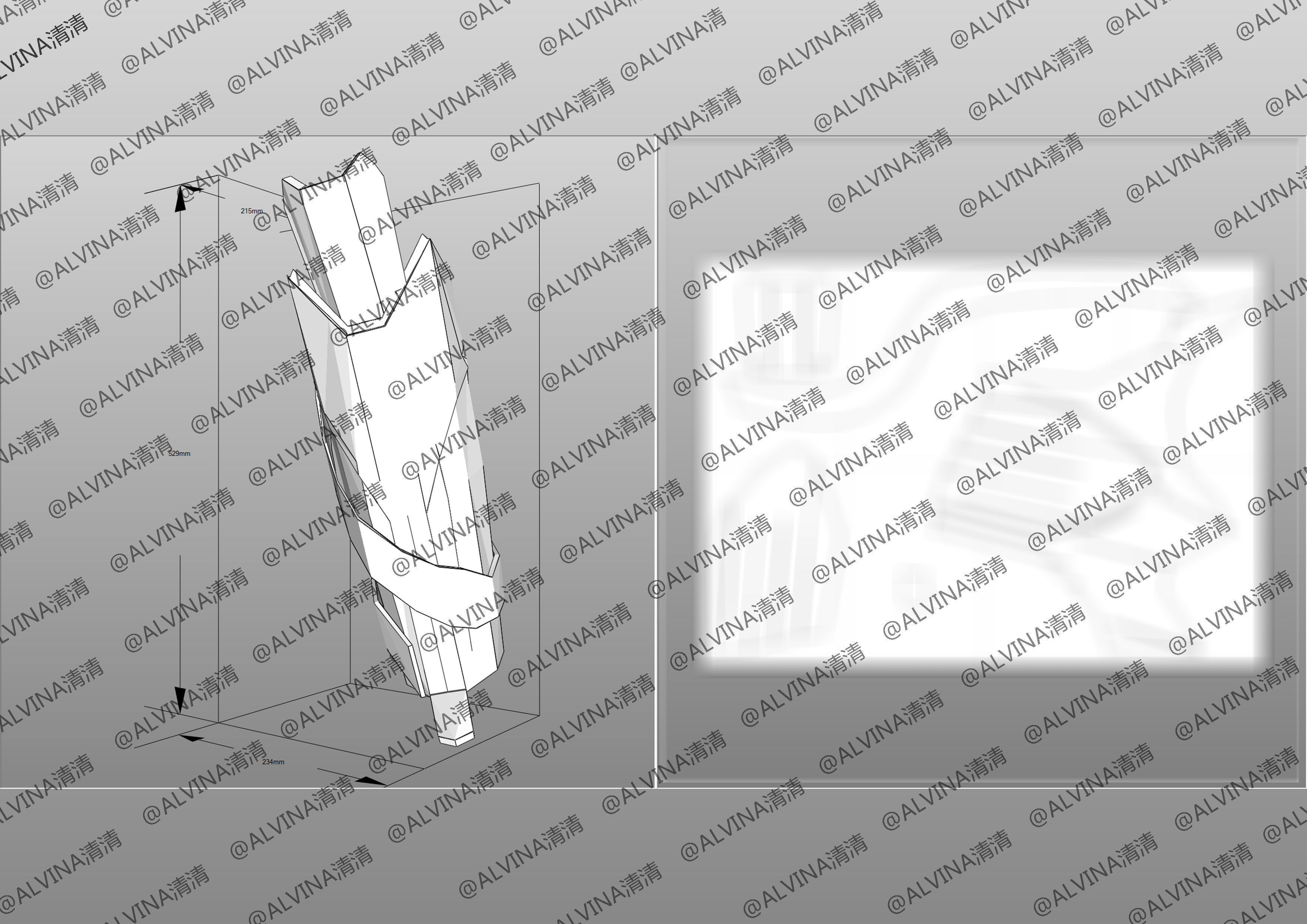 Kamen Rider Ziin Armor - DIY Cosplay Pepakura Foam Template Low-poly 3D model_29