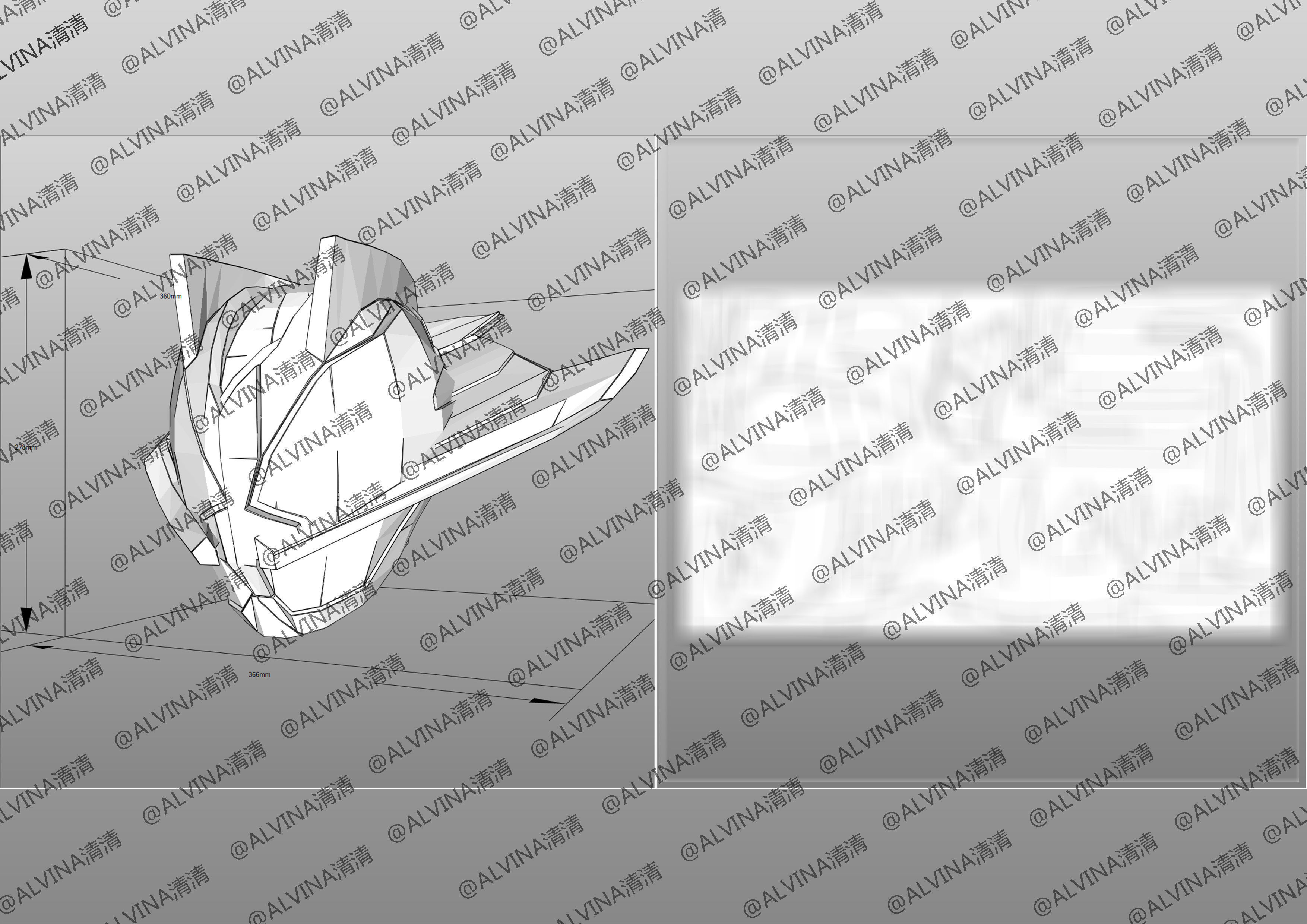 Kamen Rider Ziin Armor - DIY Cosplay Pepakura Foam Template Low-poly 3D model_11