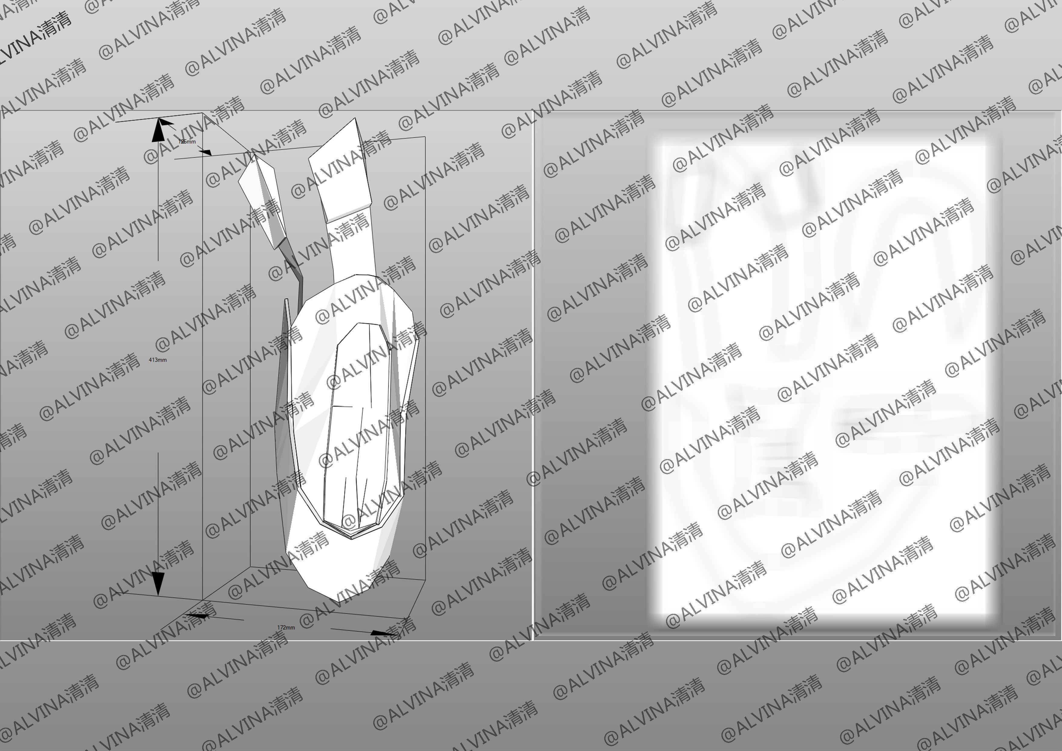 Kamen Rider Ziin Armor - DIY Cosplay Pepakura Foam Template Low-poly 3D model_17