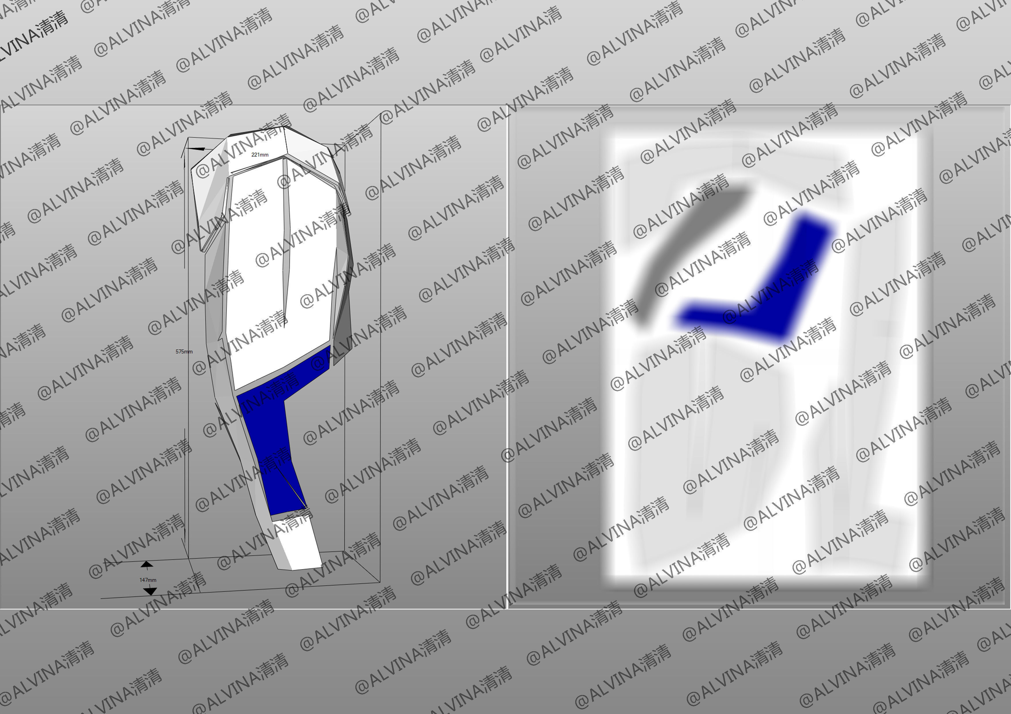 Kamen Rider Ziin Armor - DIY Cosplay Pepakura Foam Template Low-poly 3D model_24