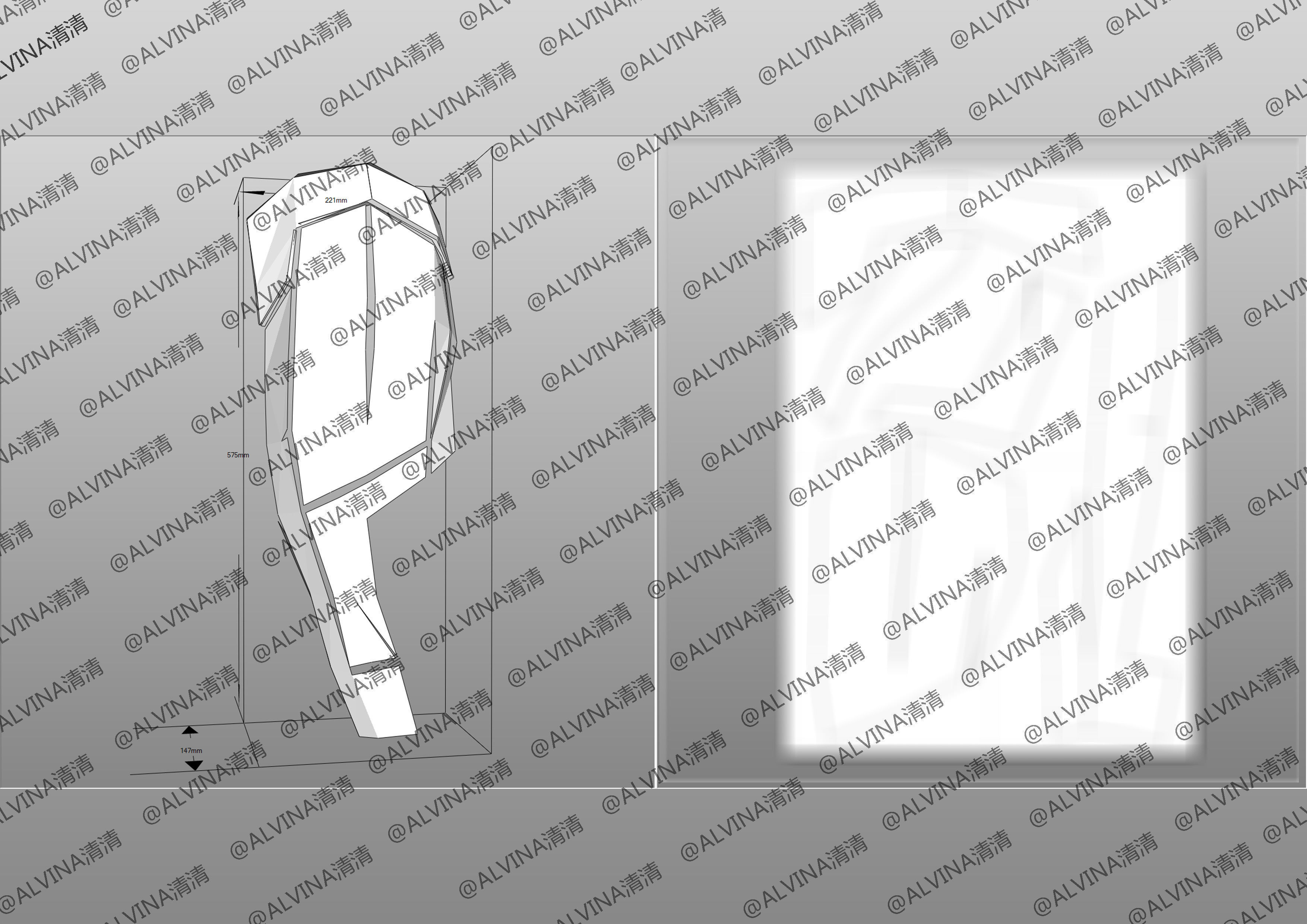 Kamen Rider Ziin Armor - DIY Cosplay Pepakura Foam Template Low-poly 3D model_25