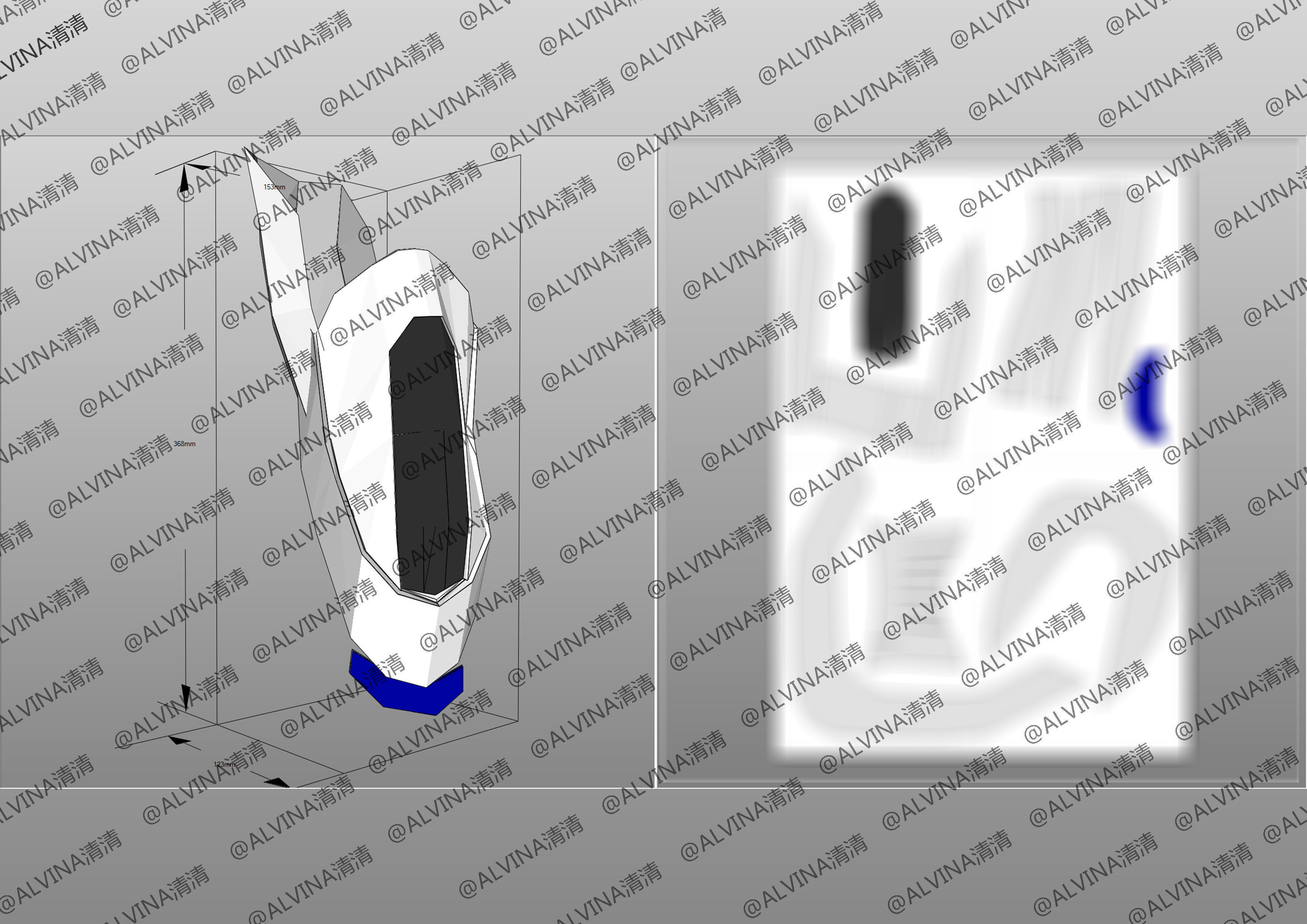 Kamen Rider Ziin Armor - DIY Cosplay Pepakura Foam Template Low-poly 3D model_18