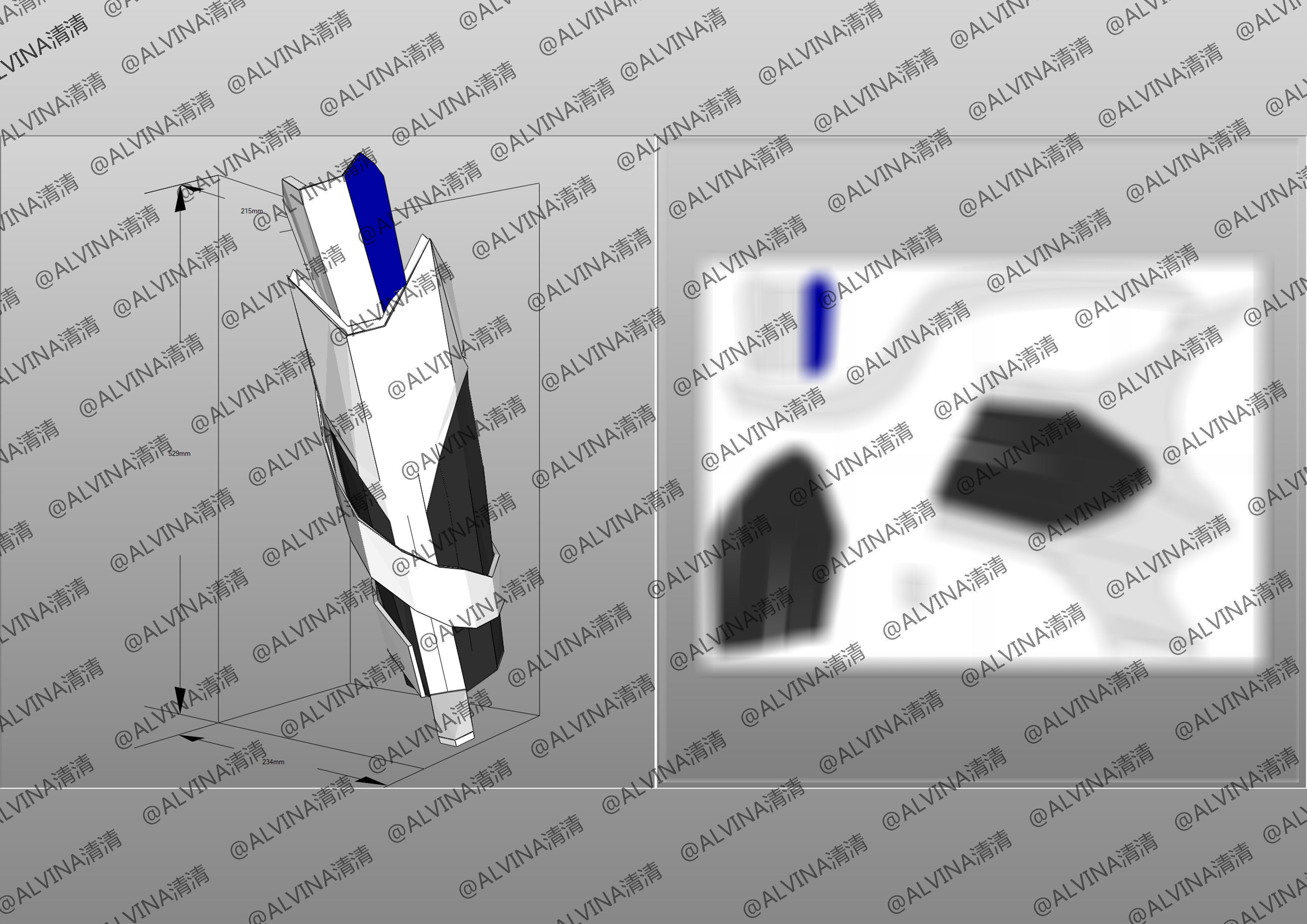 Kamen Rider Ziin Armor - DIY Cosplay Pepakura Foam Template Low-poly 3D model_28