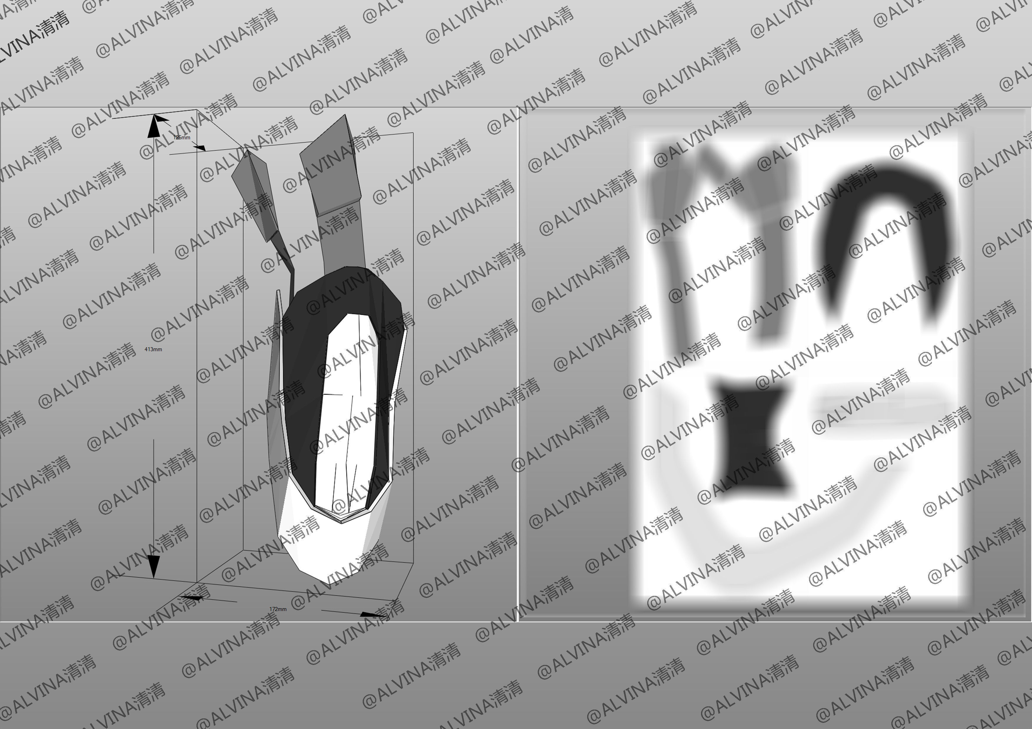 Kamen Rider Ziin Armor - DIY Cosplay Pepakura Foam Template Low-poly 3D model_16