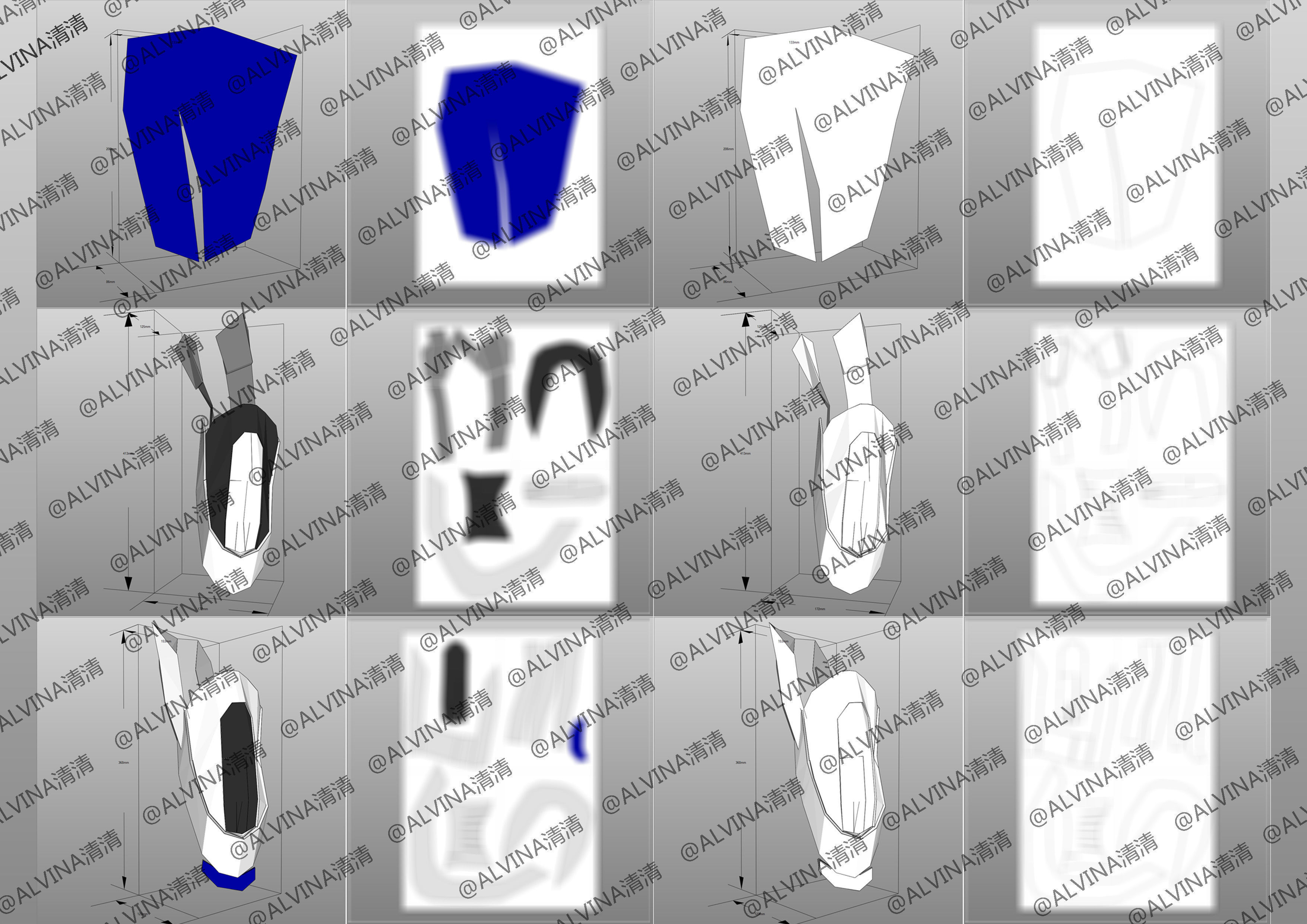 Kamen Rider Ziin Armor - DIY Cosplay Pepakura Foam Template Low-poly 3D model_5