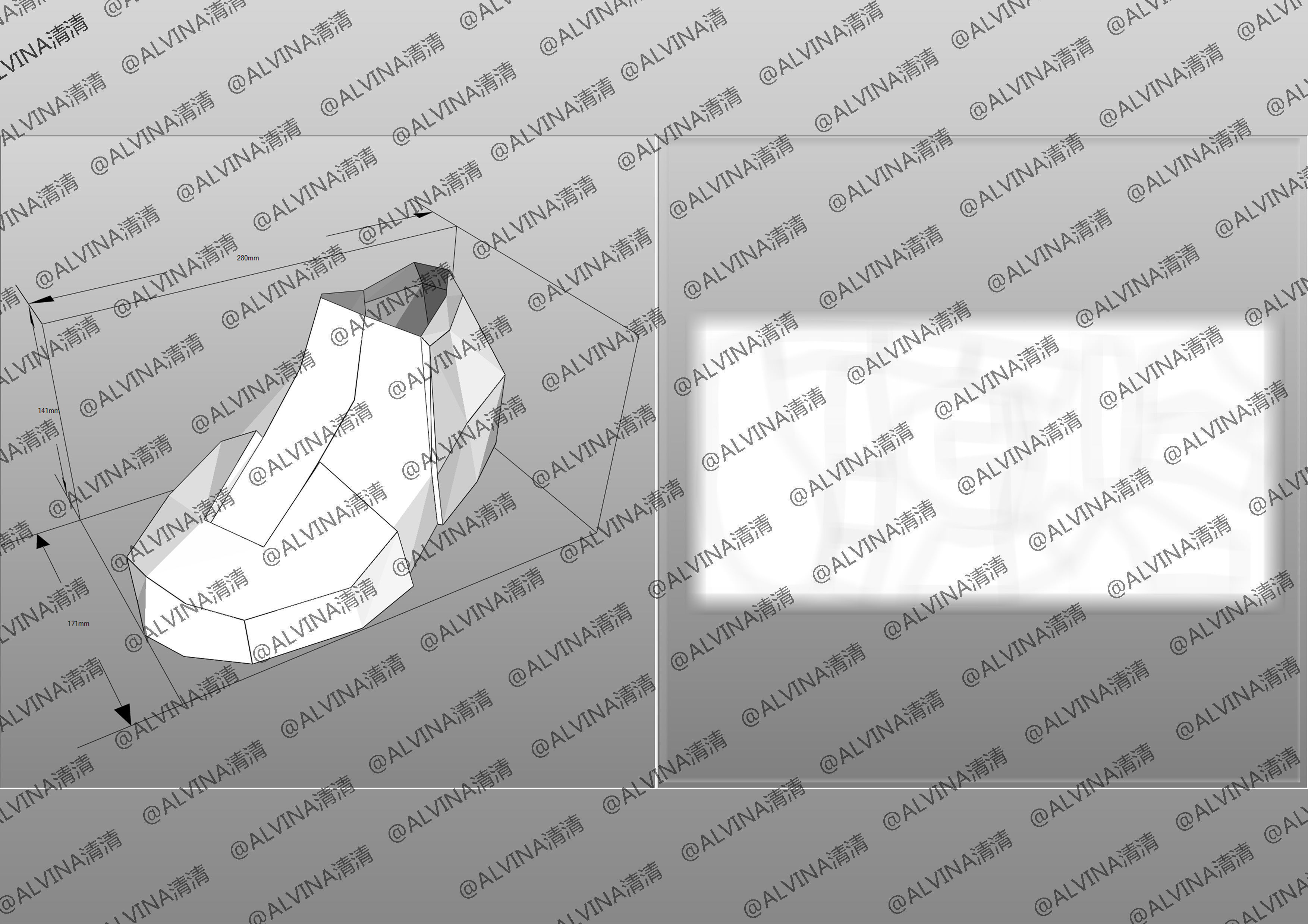 Kamen Rider Ziin Armor - DIY Cosplay Pepakura Foam Template Low-poly 3D model_31