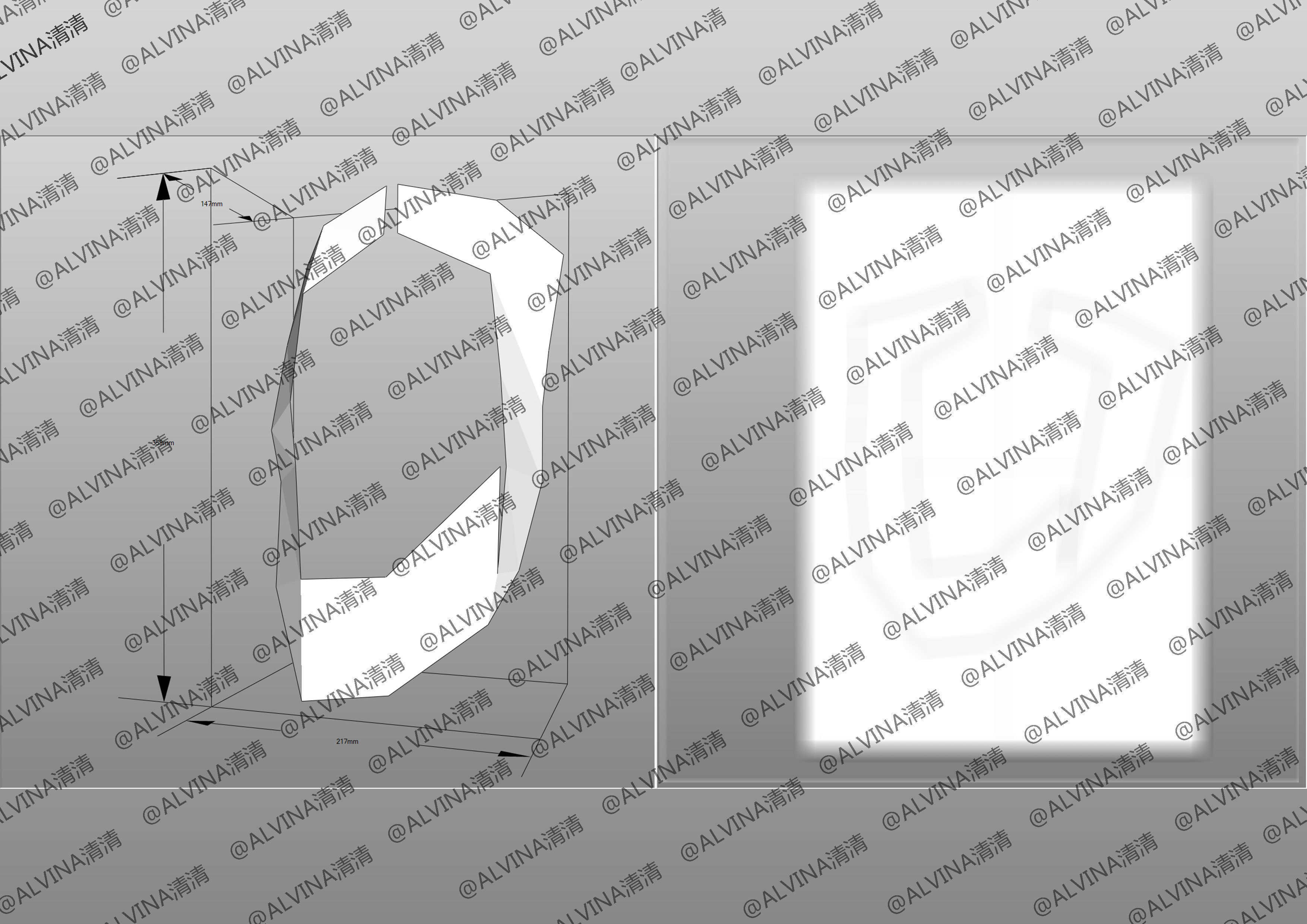 Kamen Rider Ziin Armor - DIY Cosplay Pepakura Foam Template Low-poly 3D model_23