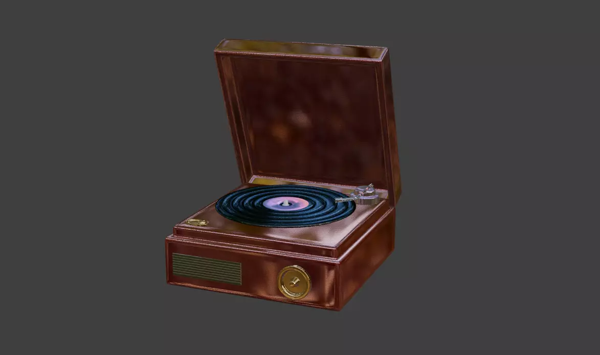 Vinyl Record Player Low-poly 3D model