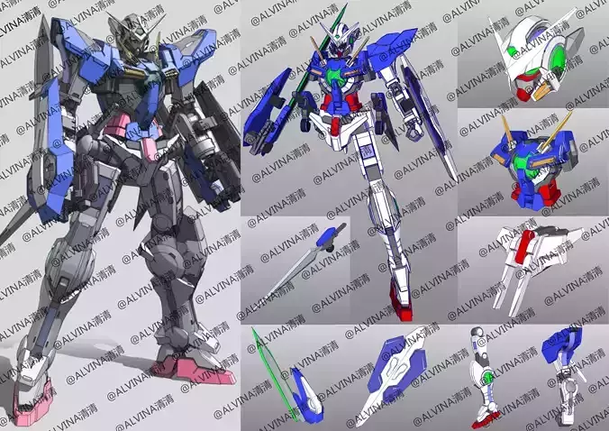 GUNDAM EXIA Armor - DIY Cosplay Pepakura Foam Template