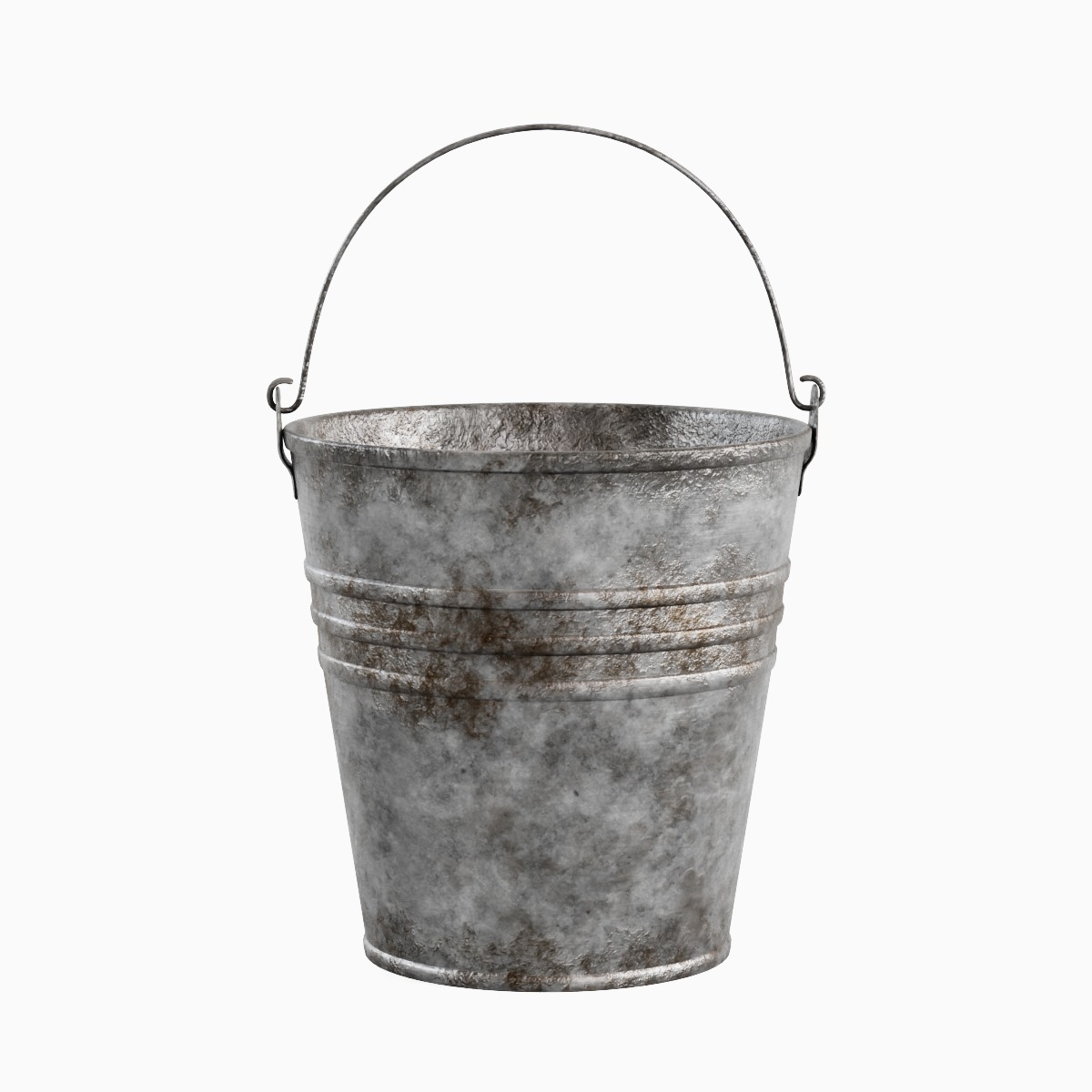 Dirty Steel Bucket 02 3D model_1