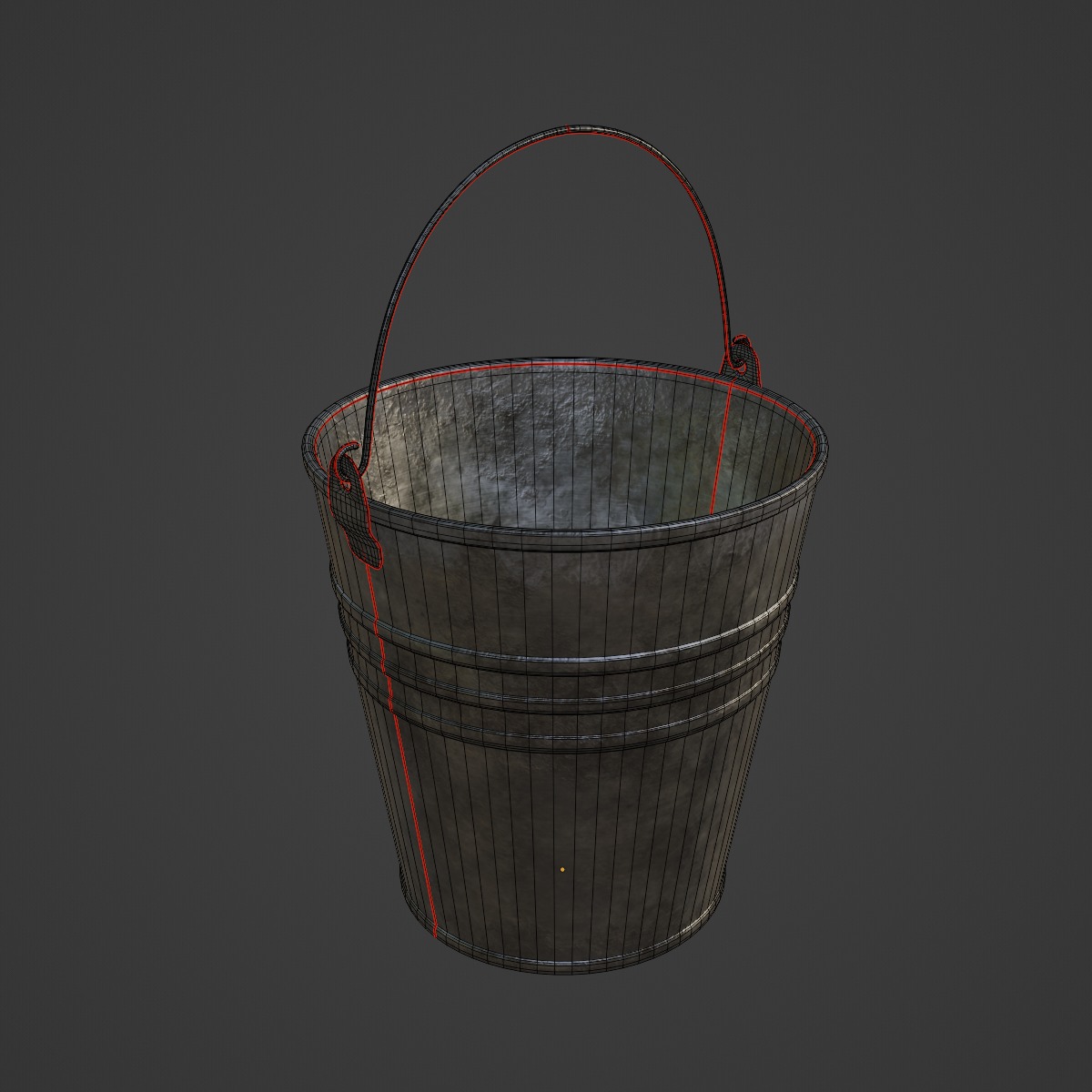 Dirty Steel Bucket 02 3D model_7