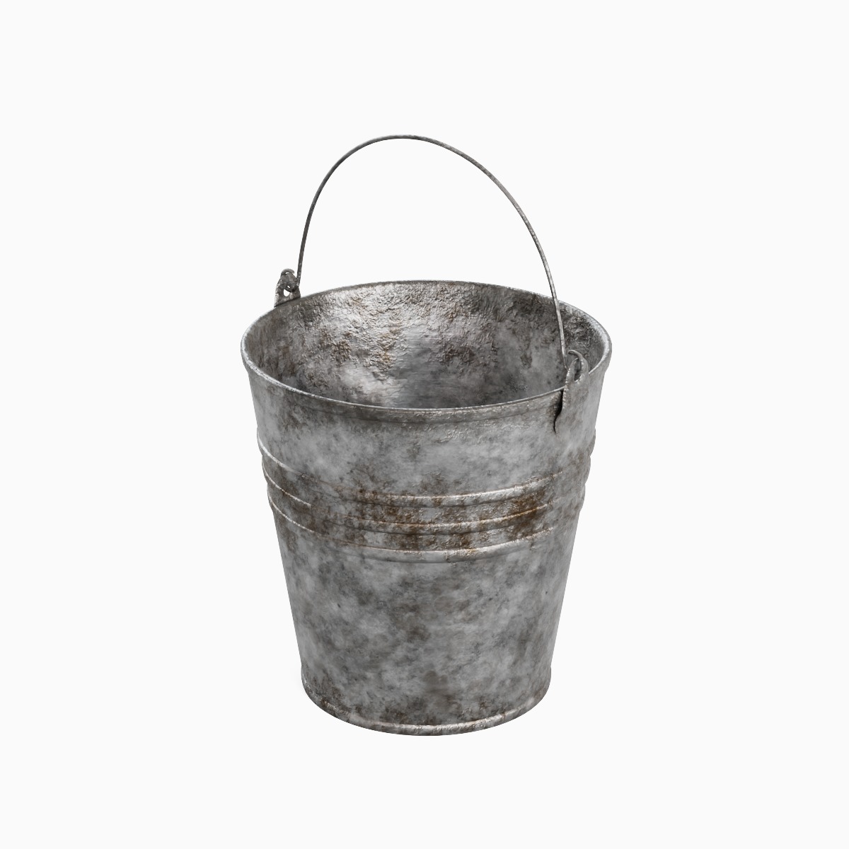 Dirty Steel Bucket 02 3D model_5