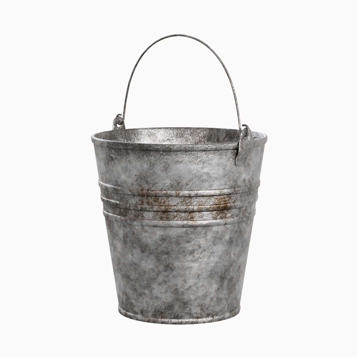 Dirty Steel Bucket 02 3D model_3