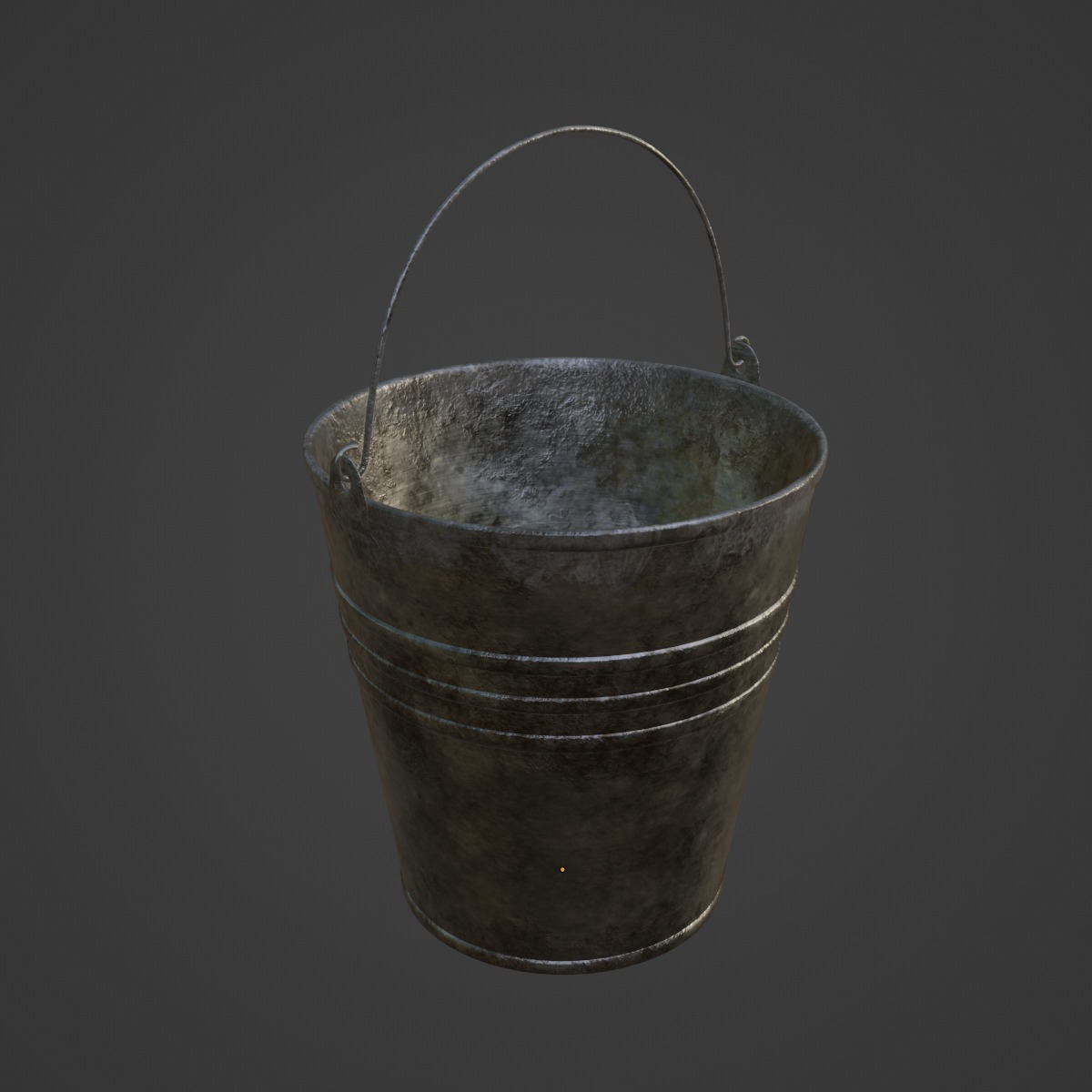 Dirty Steel Bucket 02 3D model_6