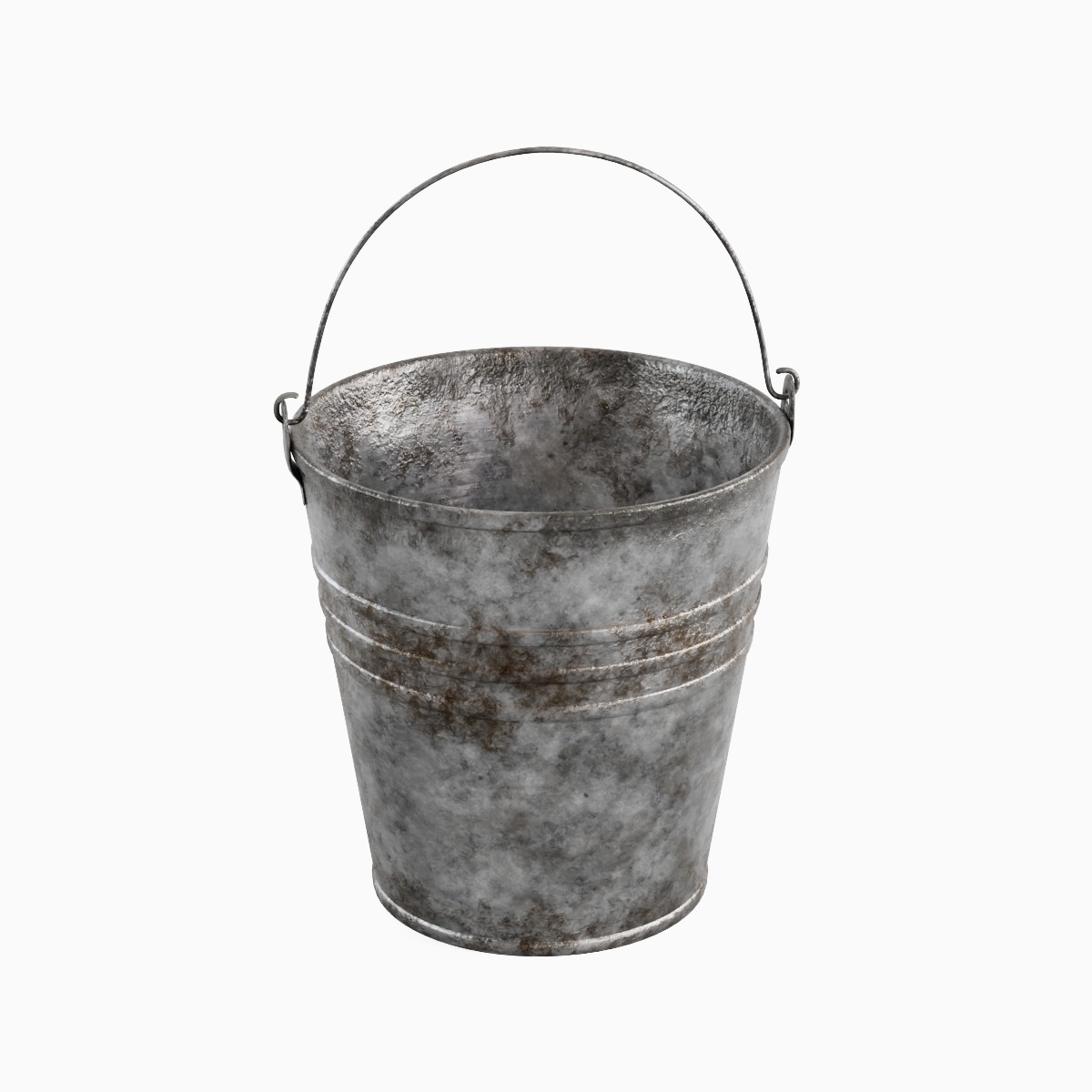 Dirty Steel Bucket 02 3D model_4