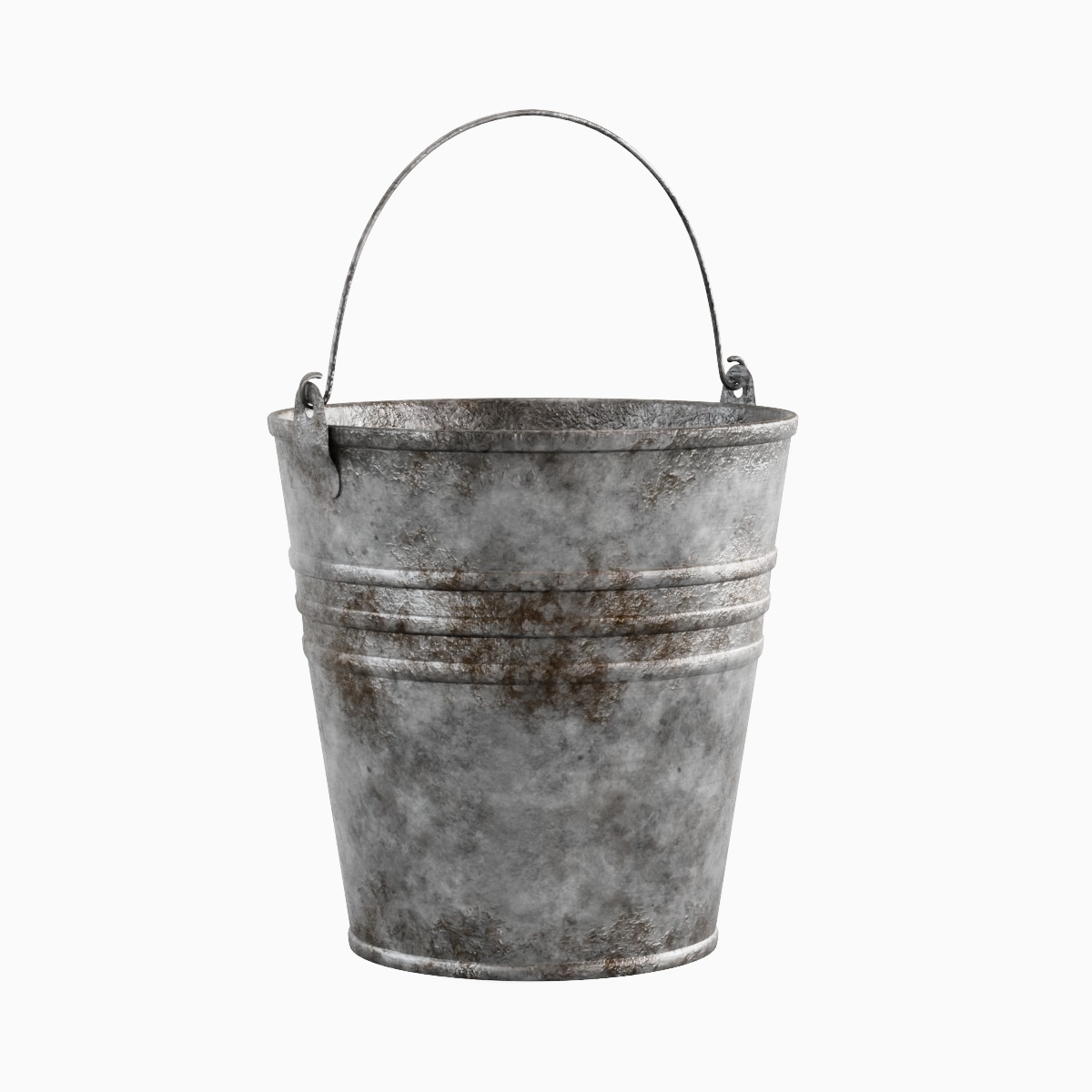 Dirty Steel Bucket 02 3D model_2