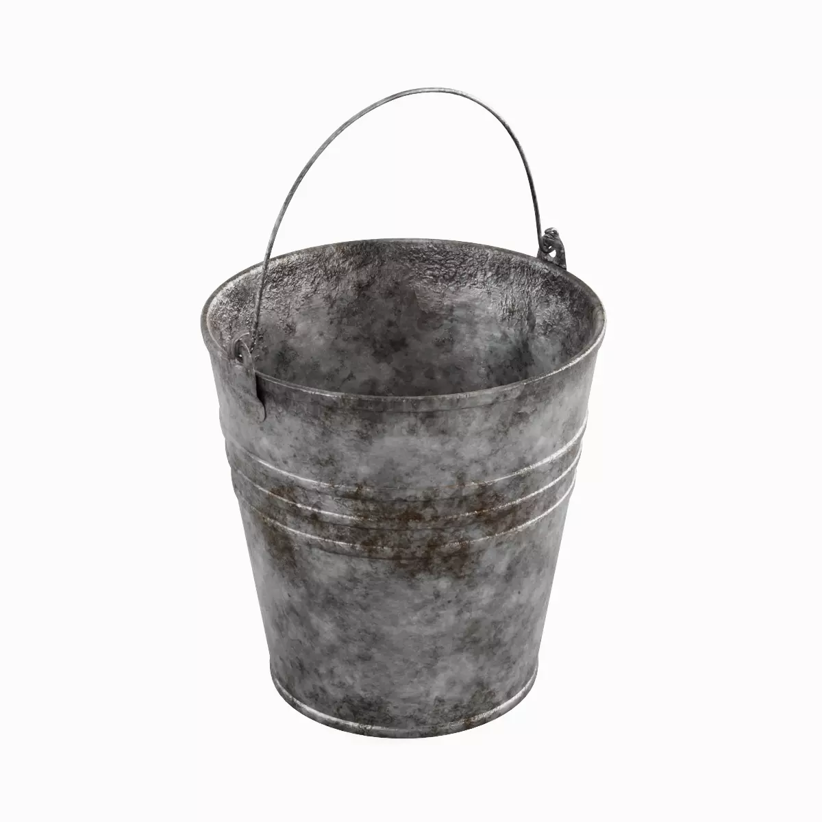 Dirty Steel Bucket 02 3D model_0