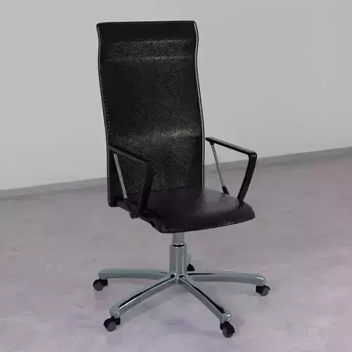 Modern Black Office Chair with Different PBR Textures - Low Poly