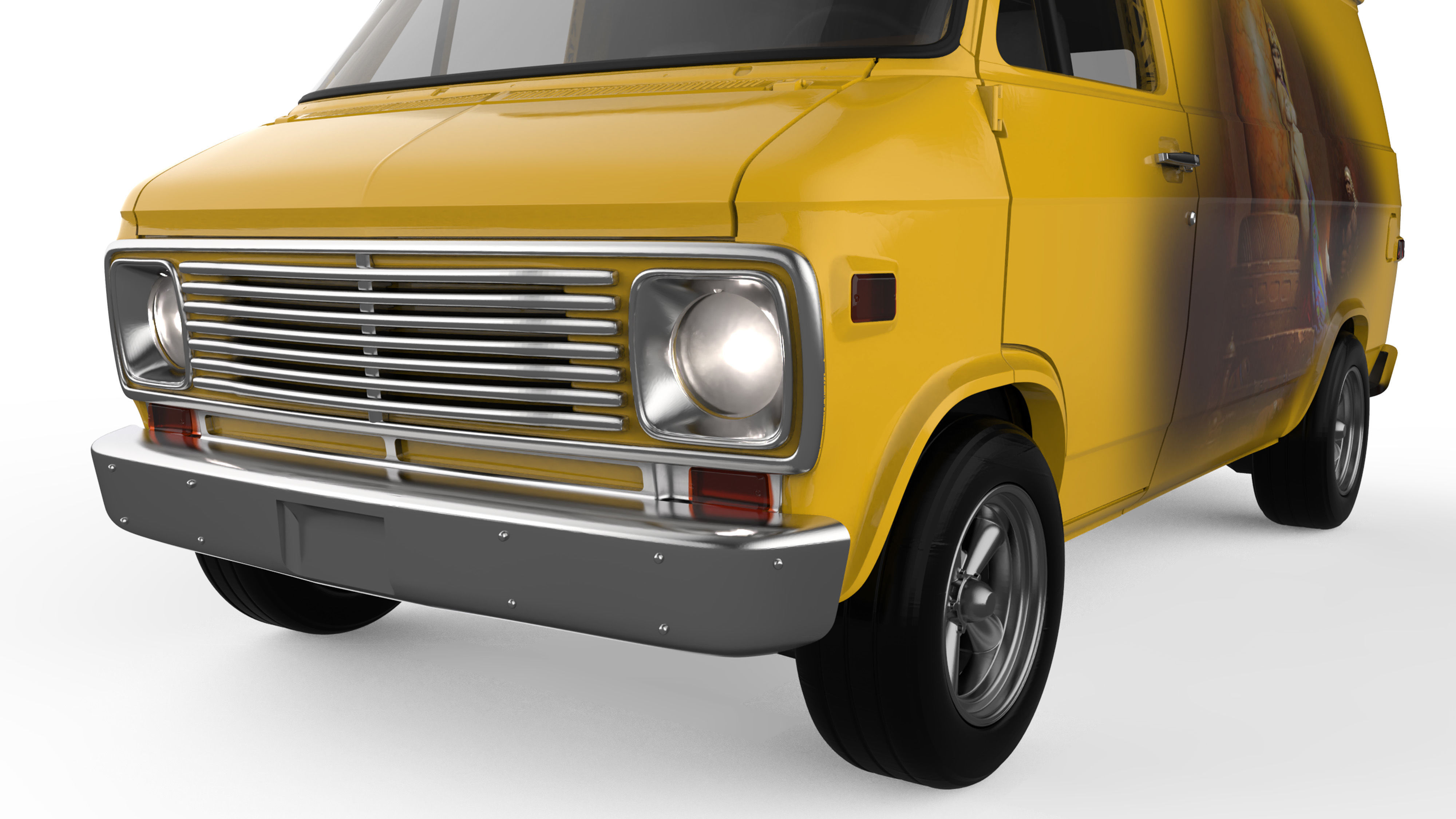 Retro American Van G10  gen3 shorty 3d printing car STL file 3D print model_16