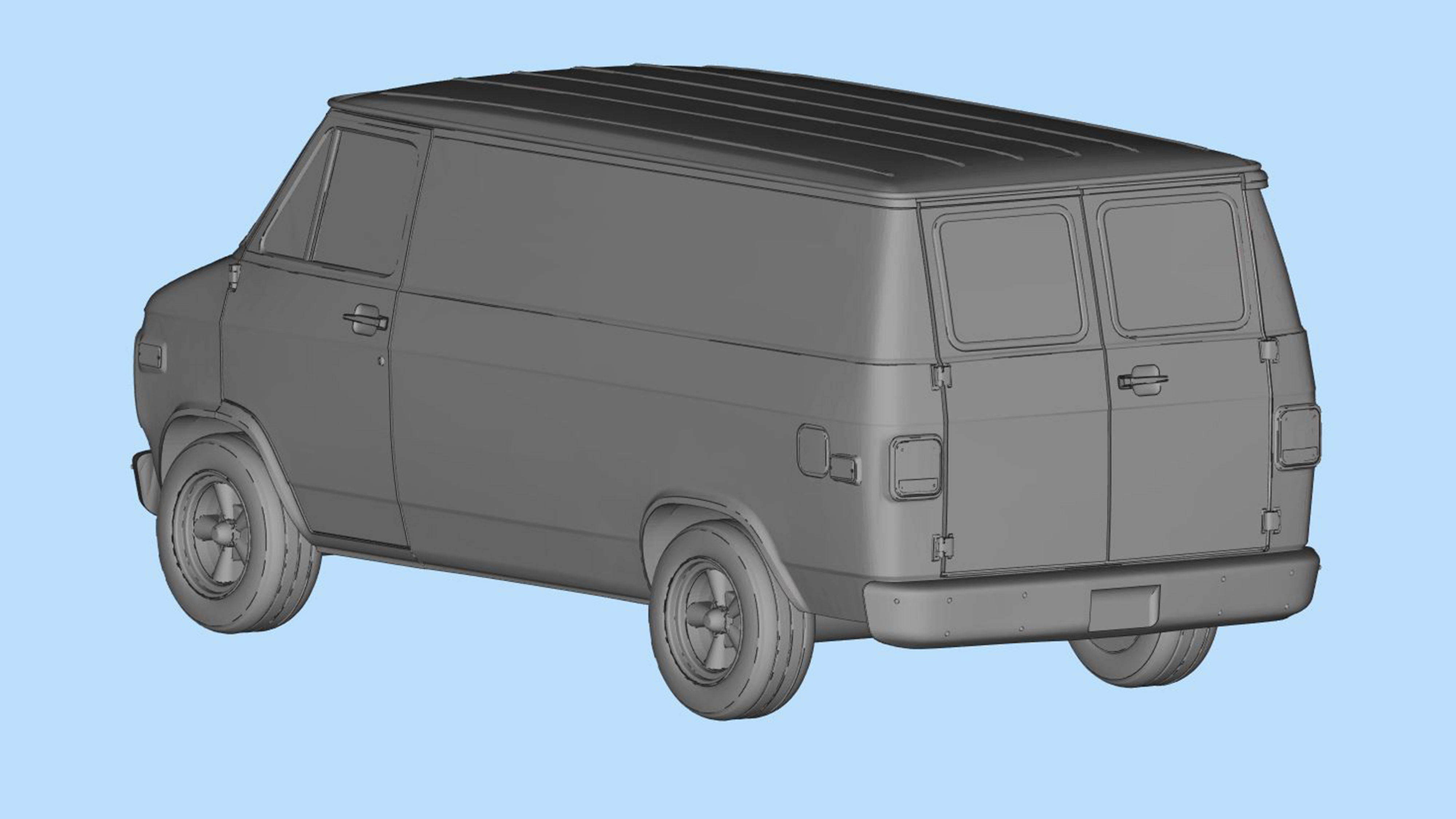 Retro American Van G10  gen3 shorty 3d printing car STL file 3D print model_15