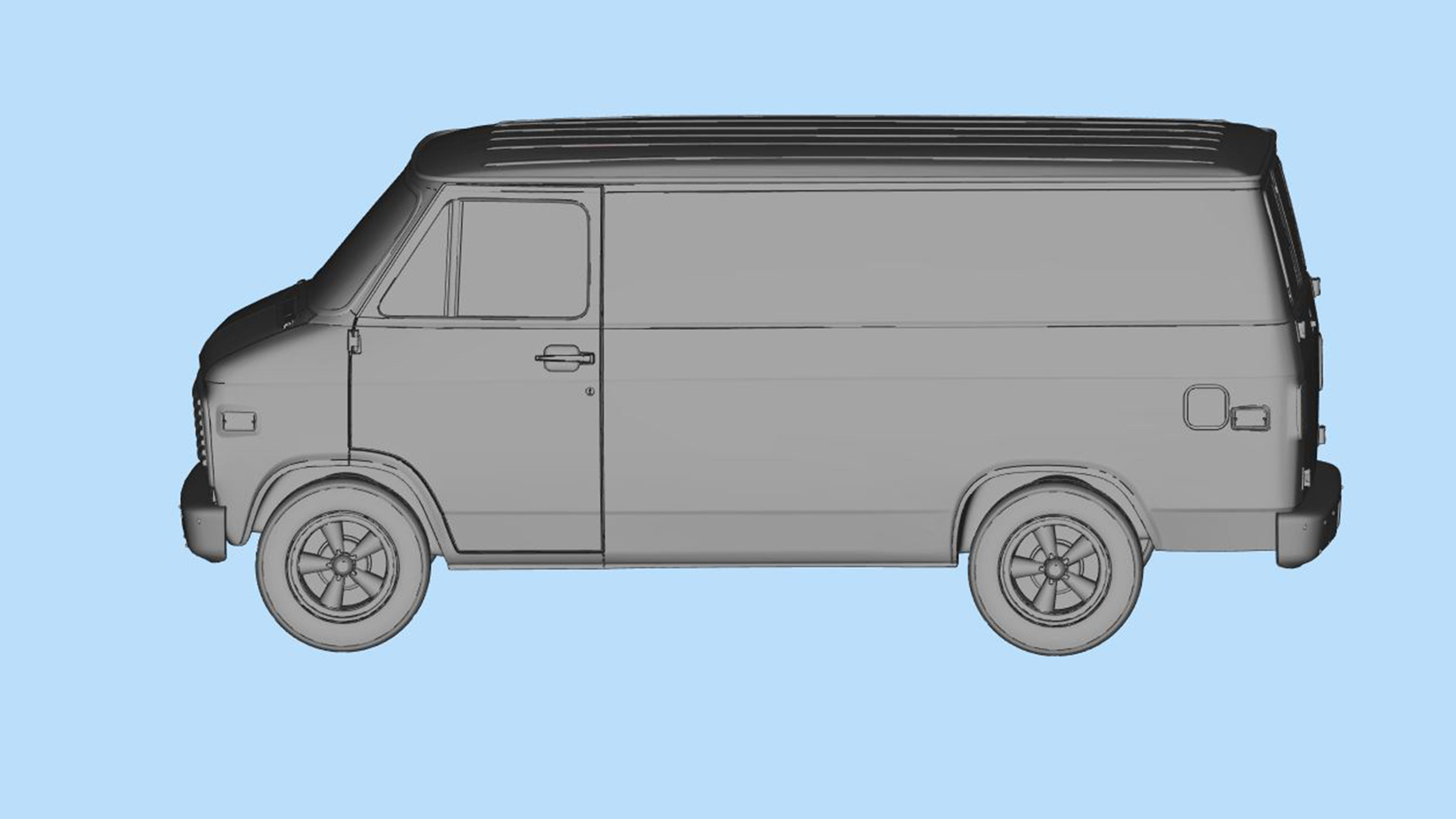 Retro American Van G10  gen3 shorty 3d printing car STL file 3D print model_14