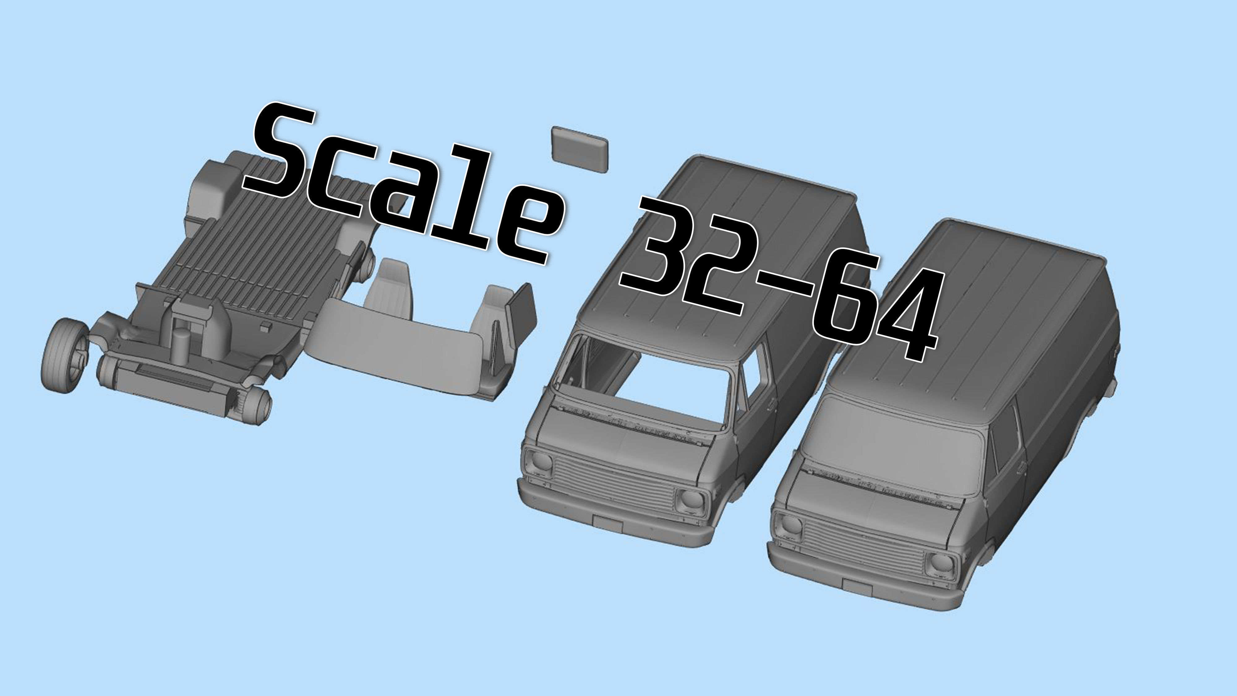 Retro American Van G10  gen3 shorty 3d printing car STL file 3D print model_5