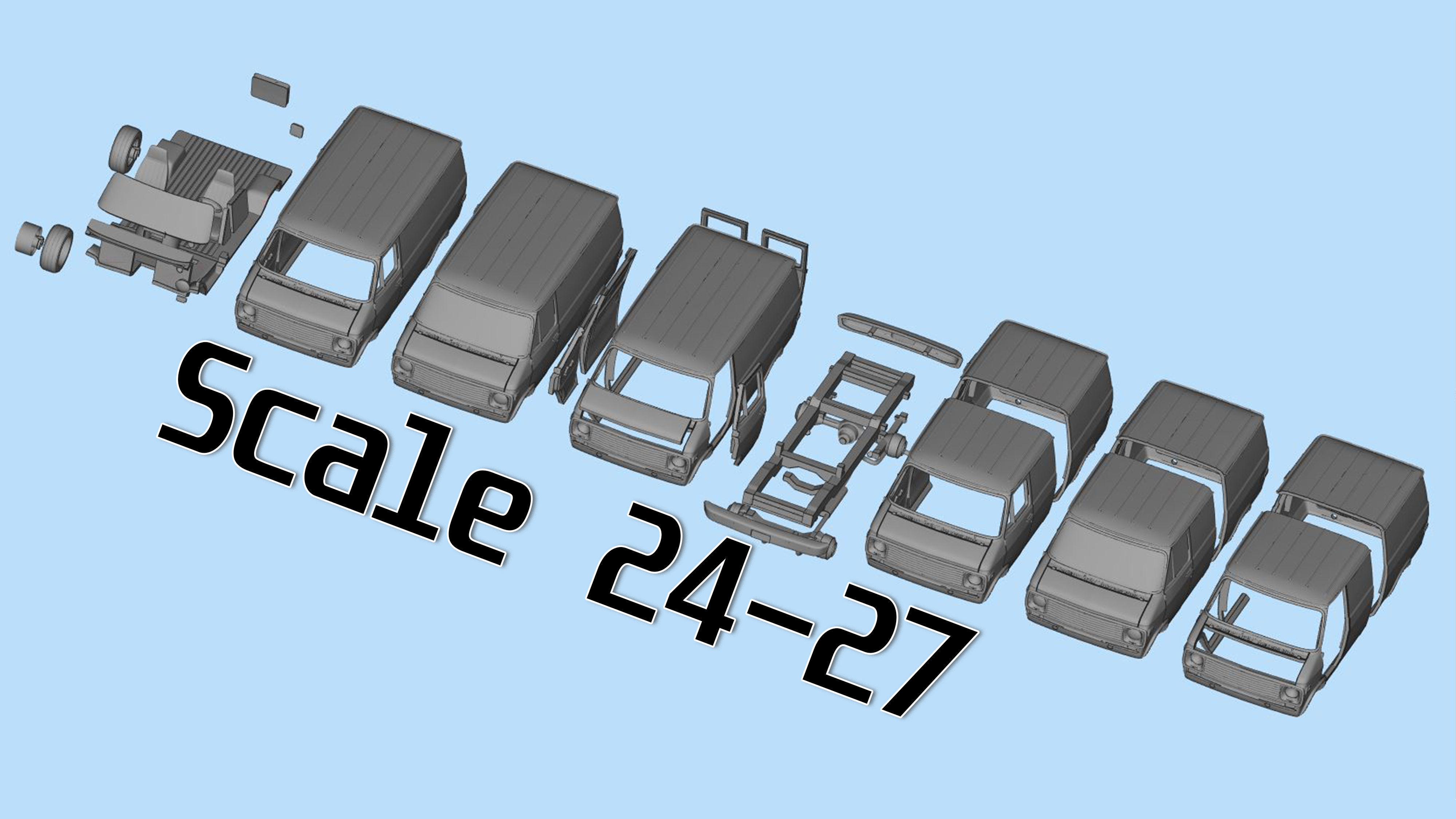 Retro American Van G10  gen3 shorty 3d printing car STL file 3D print model_4