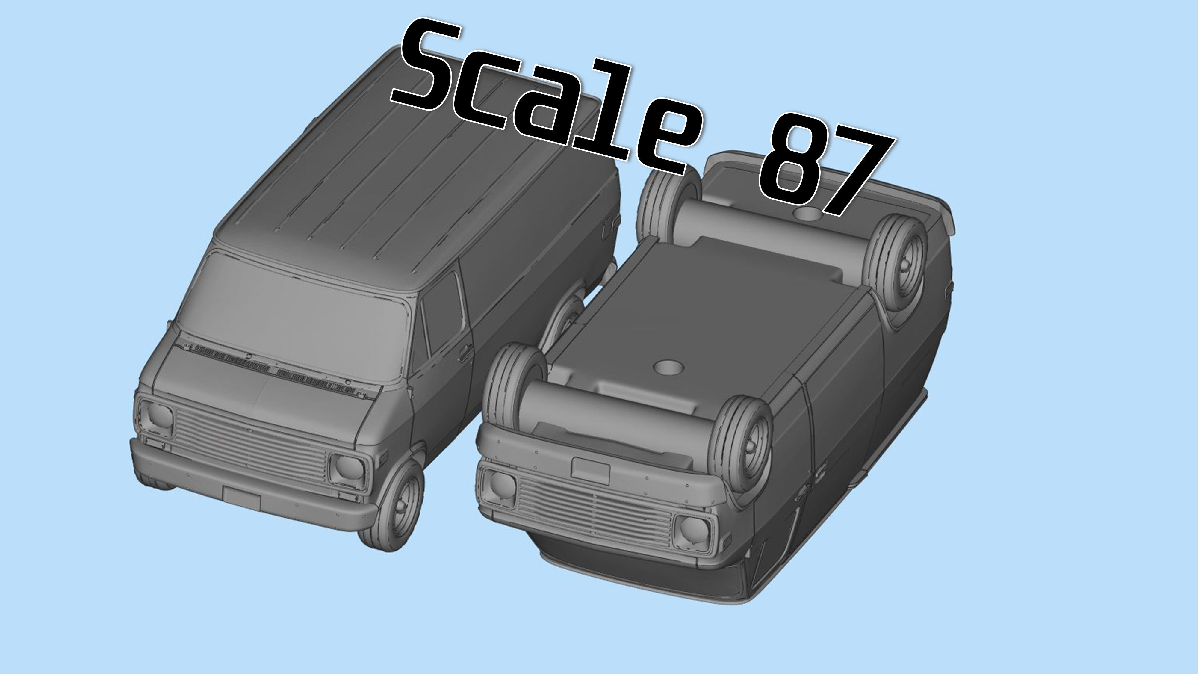 Retro American Van G10  gen3 shorty 3d printing car STL file 3D print model_6