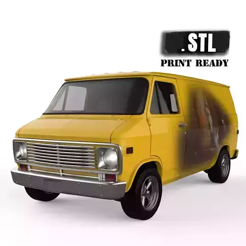 Retro Chevy vandura G10 gen3 shorty 3d printing car STL file 3D print model