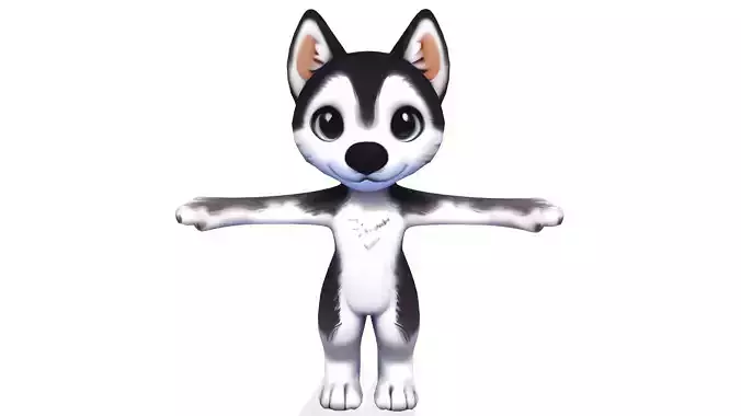 Husky Paws - Adorable Low-Poly Siberian Husky
