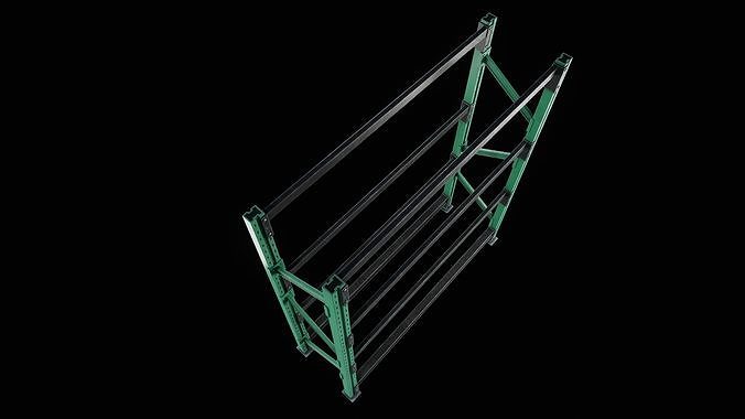Wheel Rack 1 Low-poly 3D model 6