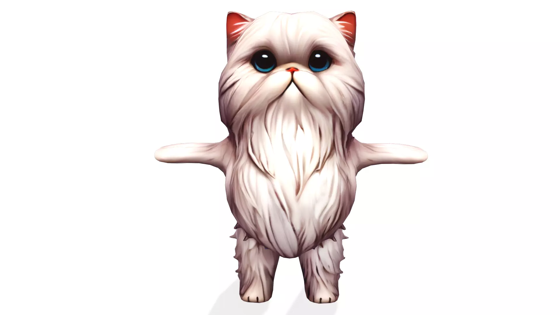 Fluffy Whiskers the Persian Cat Low-poly 3D model_0