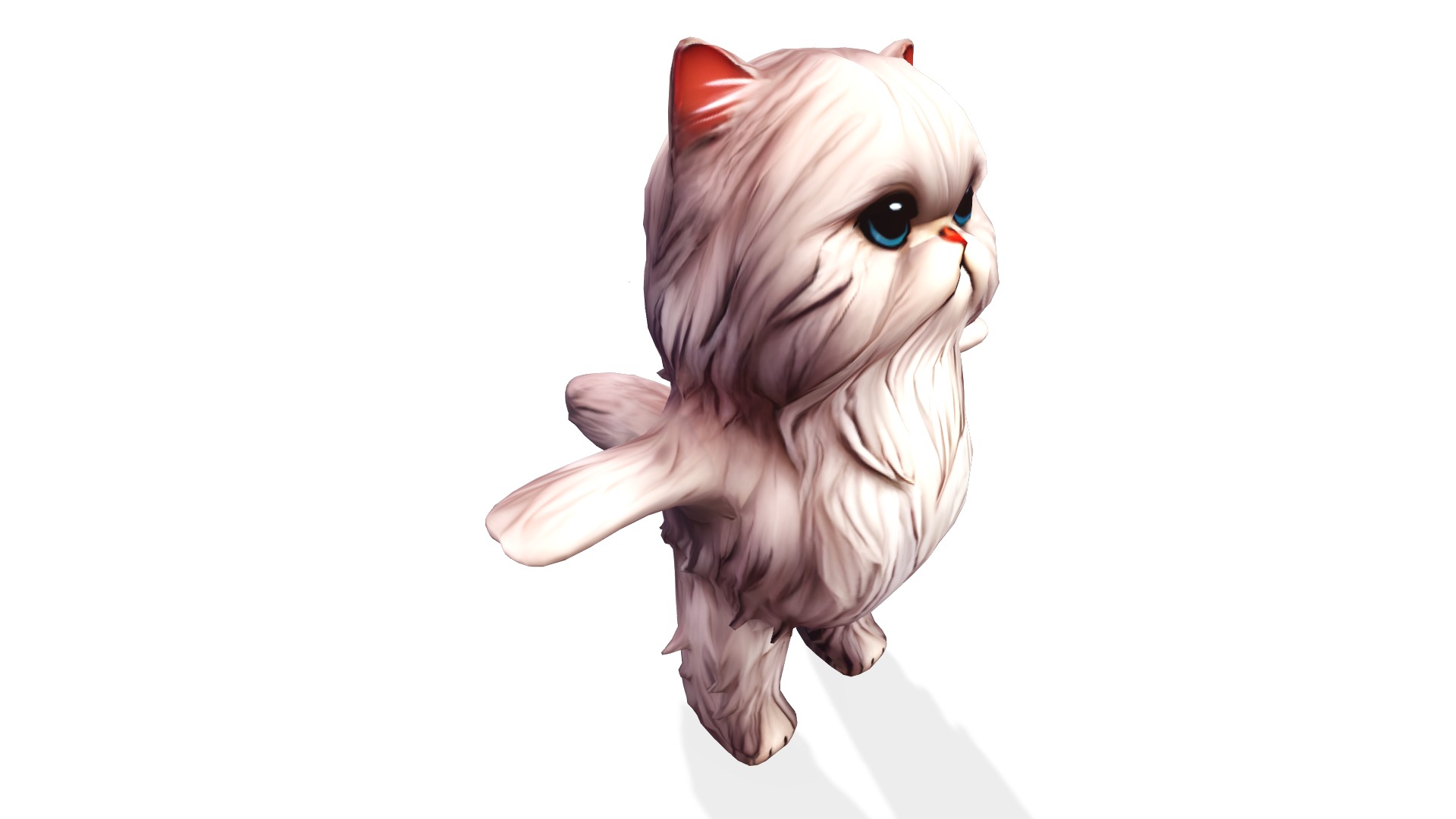 Fluffy Whiskers the Persian Cat Low-poly 3D model_2
