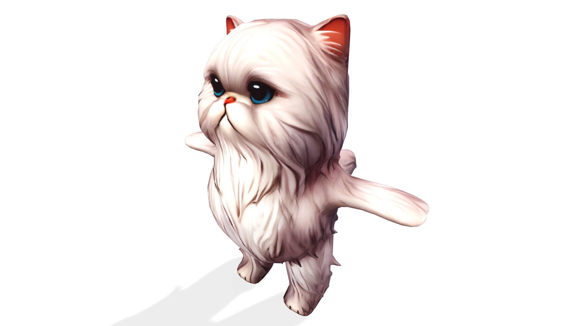 Fluffy Whiskers the Persian Cat Low-poly 3D model_1