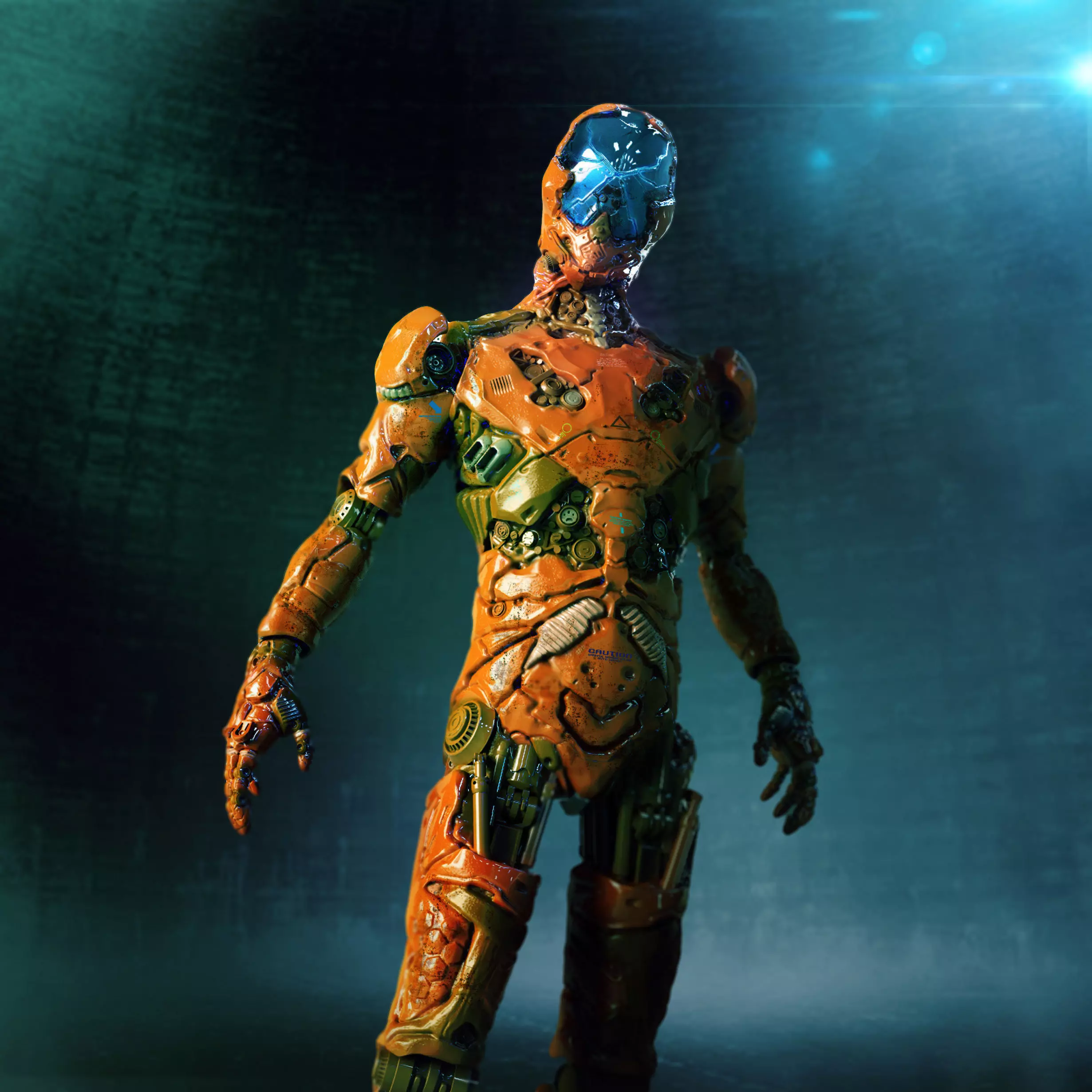 Costume1 orange and robot 3D print model_0