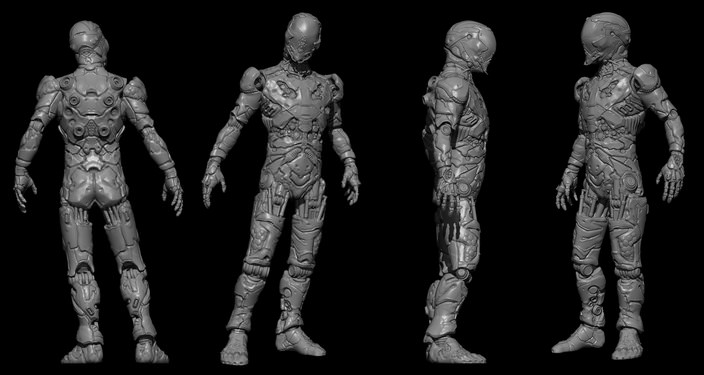 Costume1 orange and robot 3D print model_1