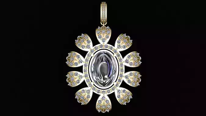 flower style pendant for couple 3d printable model