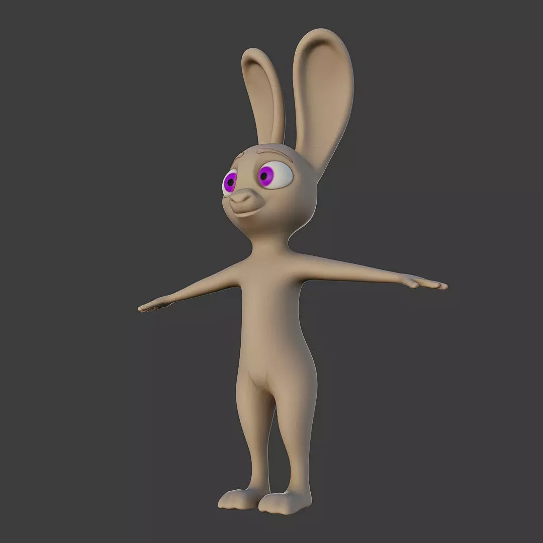 a Rabbit Hare Low-poly 3D model_0