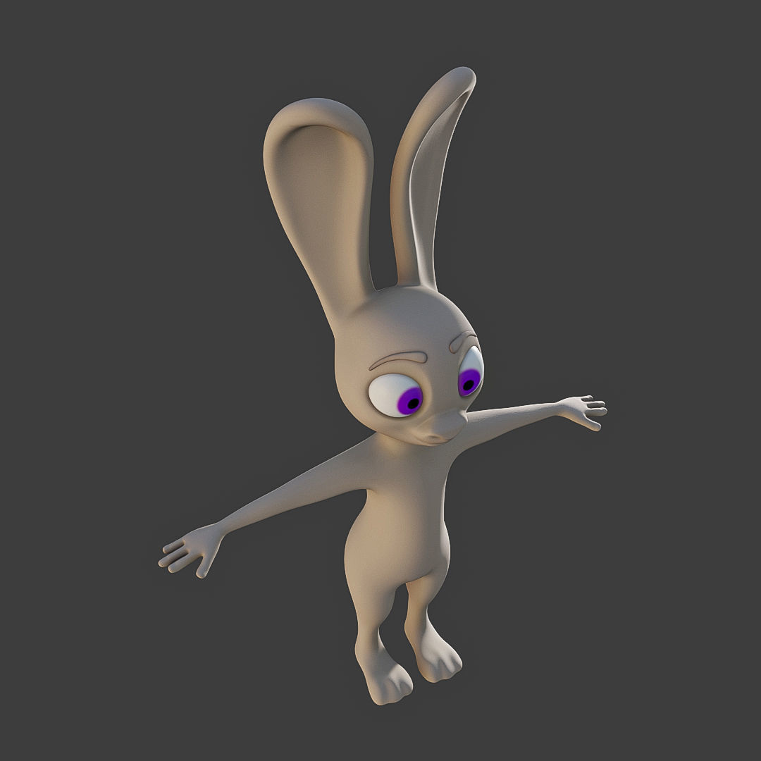 a Rabbit Hare Low-poly 3D model_1