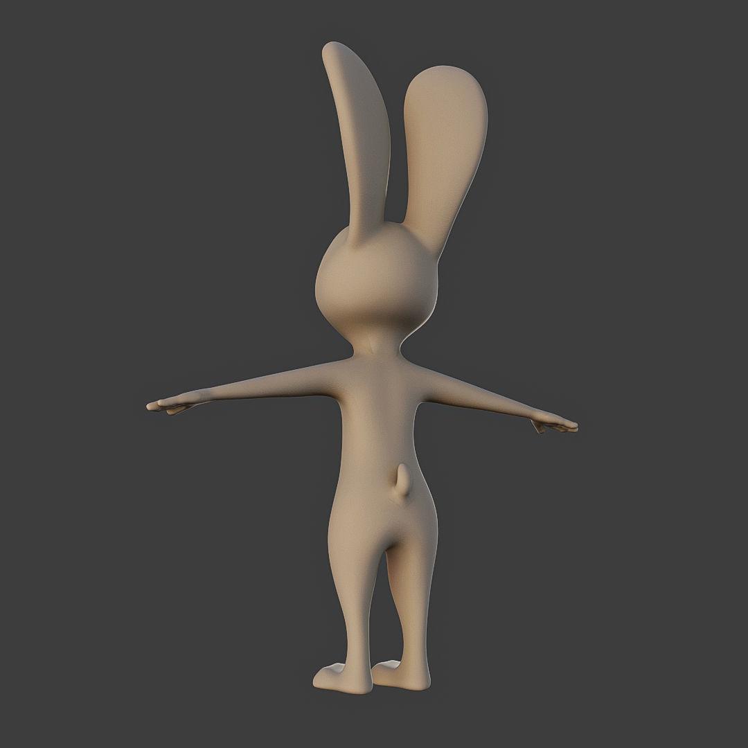 a Rabbit Hare Low-poly 3D model_3